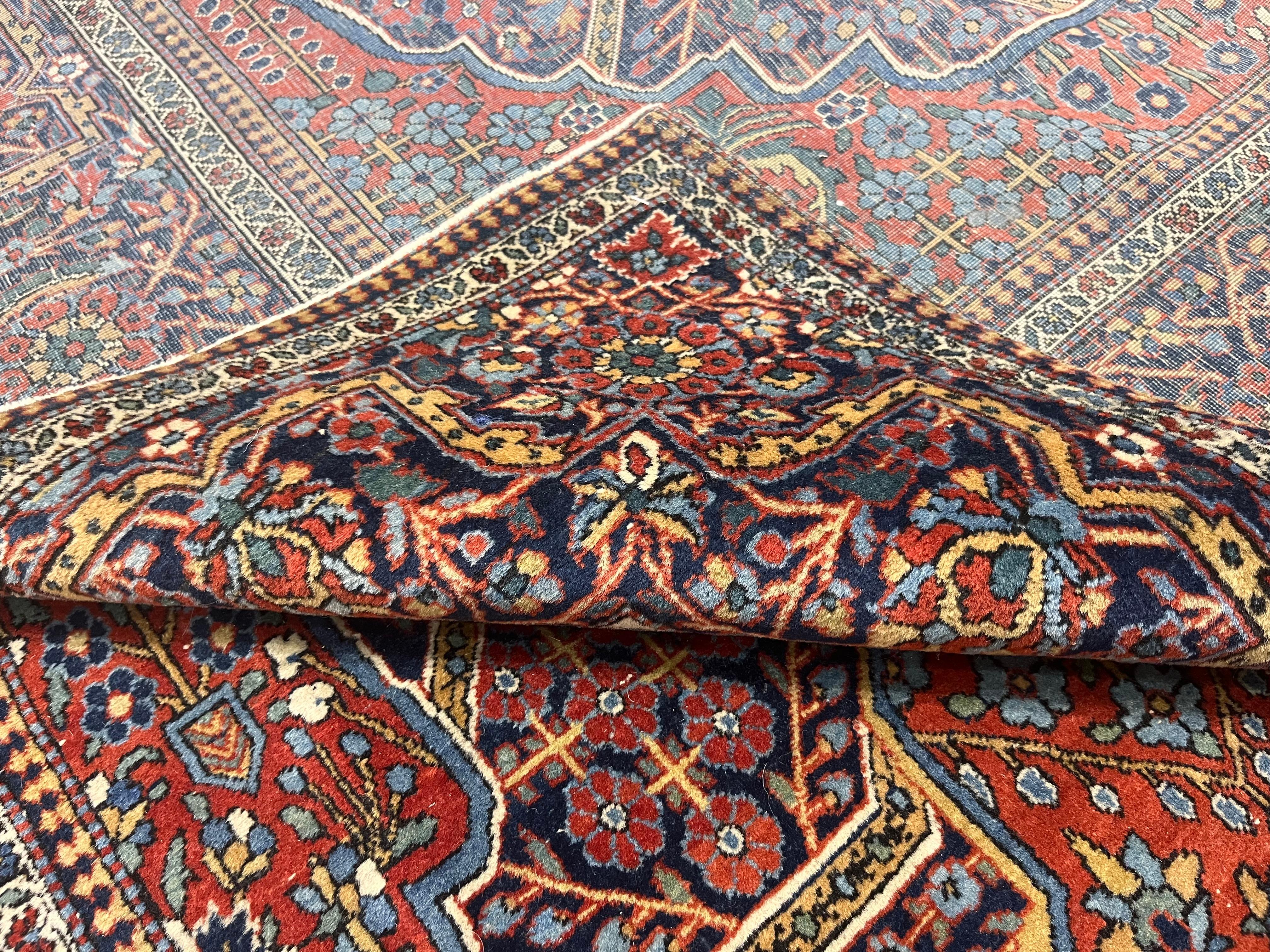 XIX secolo Tappeto antico persiano Kashan 4'4