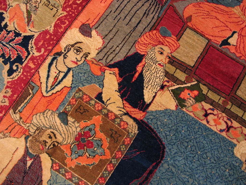 Annodato a mano Tappeto Kashan pittorico persiano 