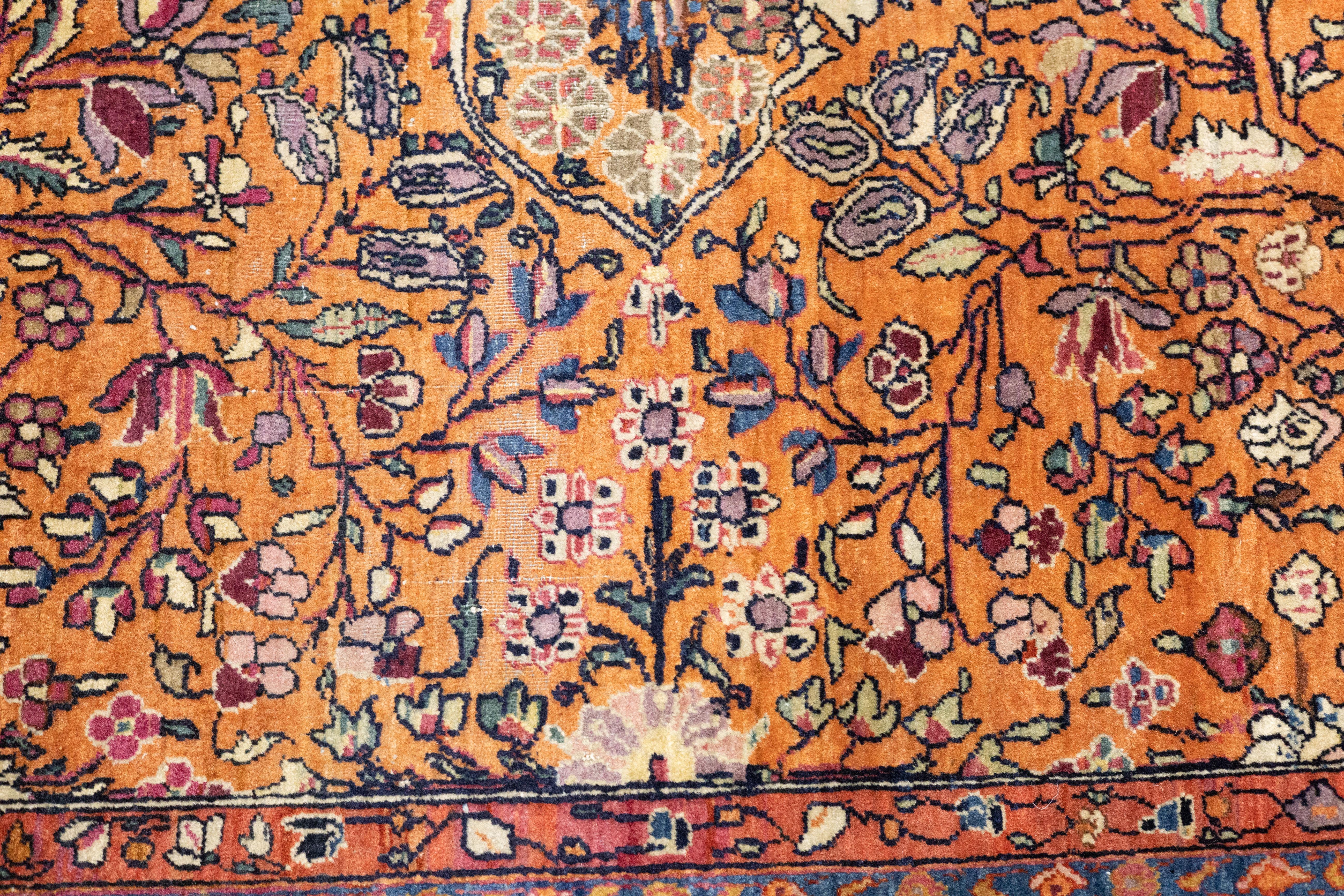 Antiker persischer Kashan-Teppich 4'6'' x 6'9'' (Handgeknüpft) im Angebot
