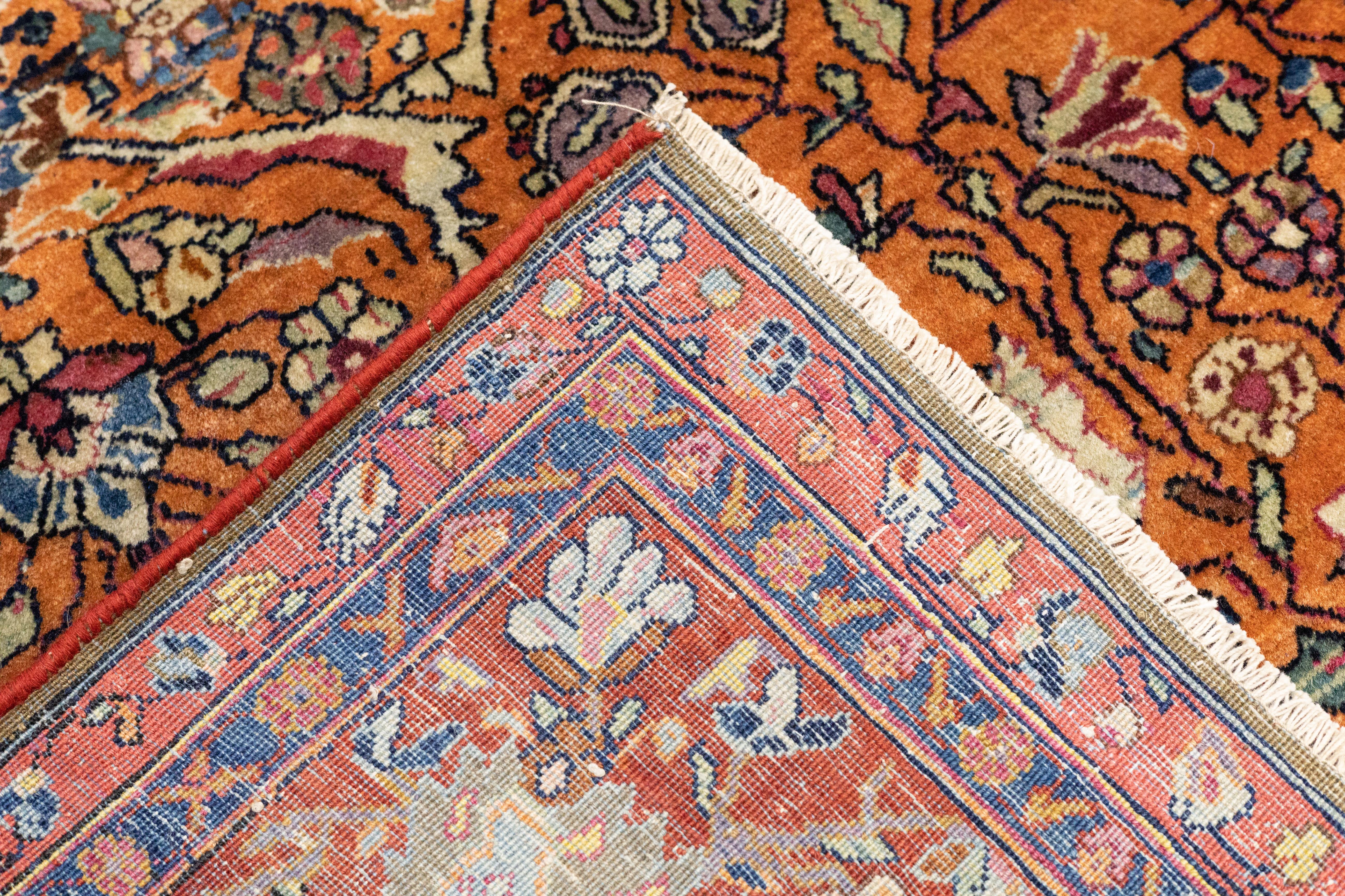 Antiker persischer Kashan-Teppich 4'6'' x 6'9'' im Angebot 1
