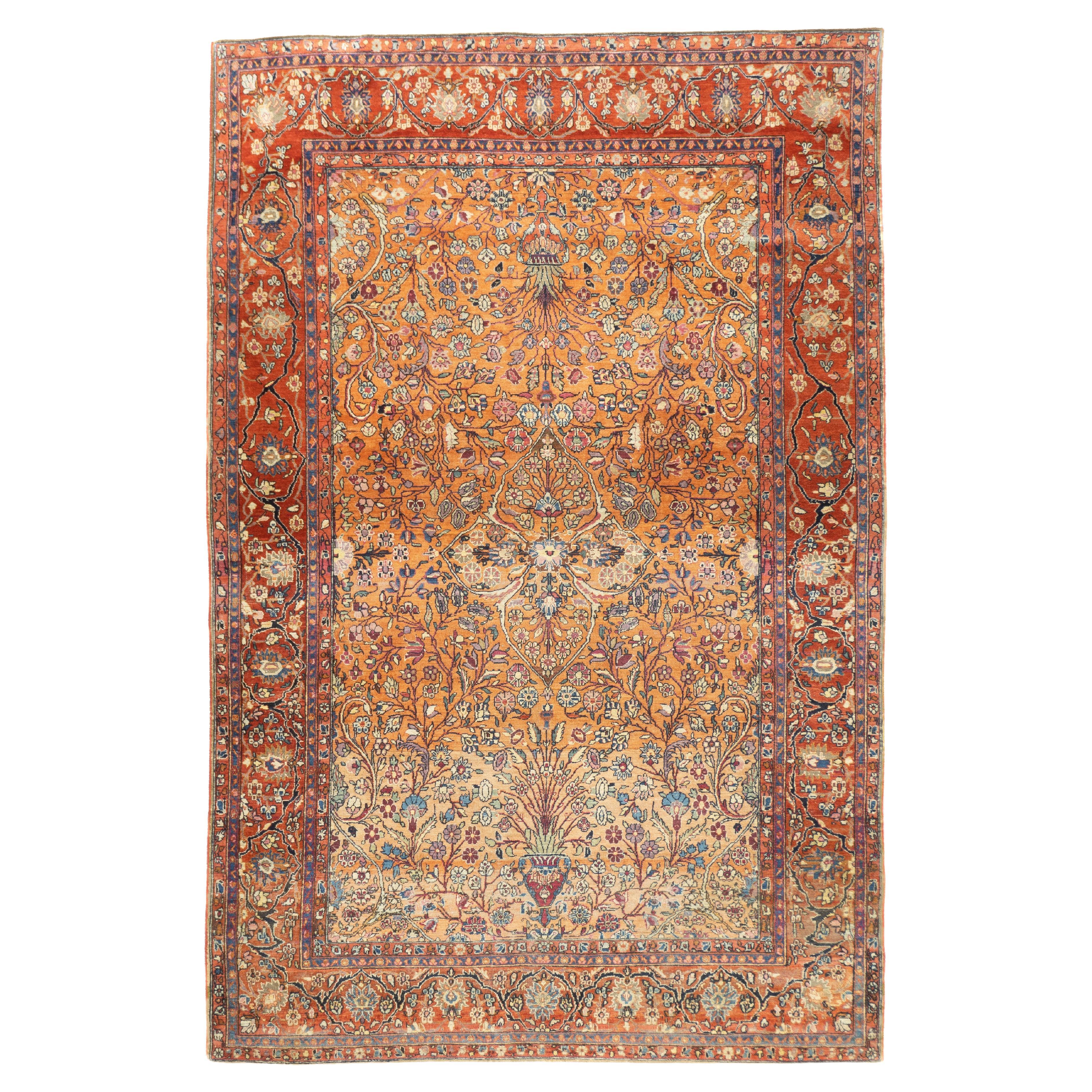 Antique Persian Kashan Rug 4'6'' x 6'9''
