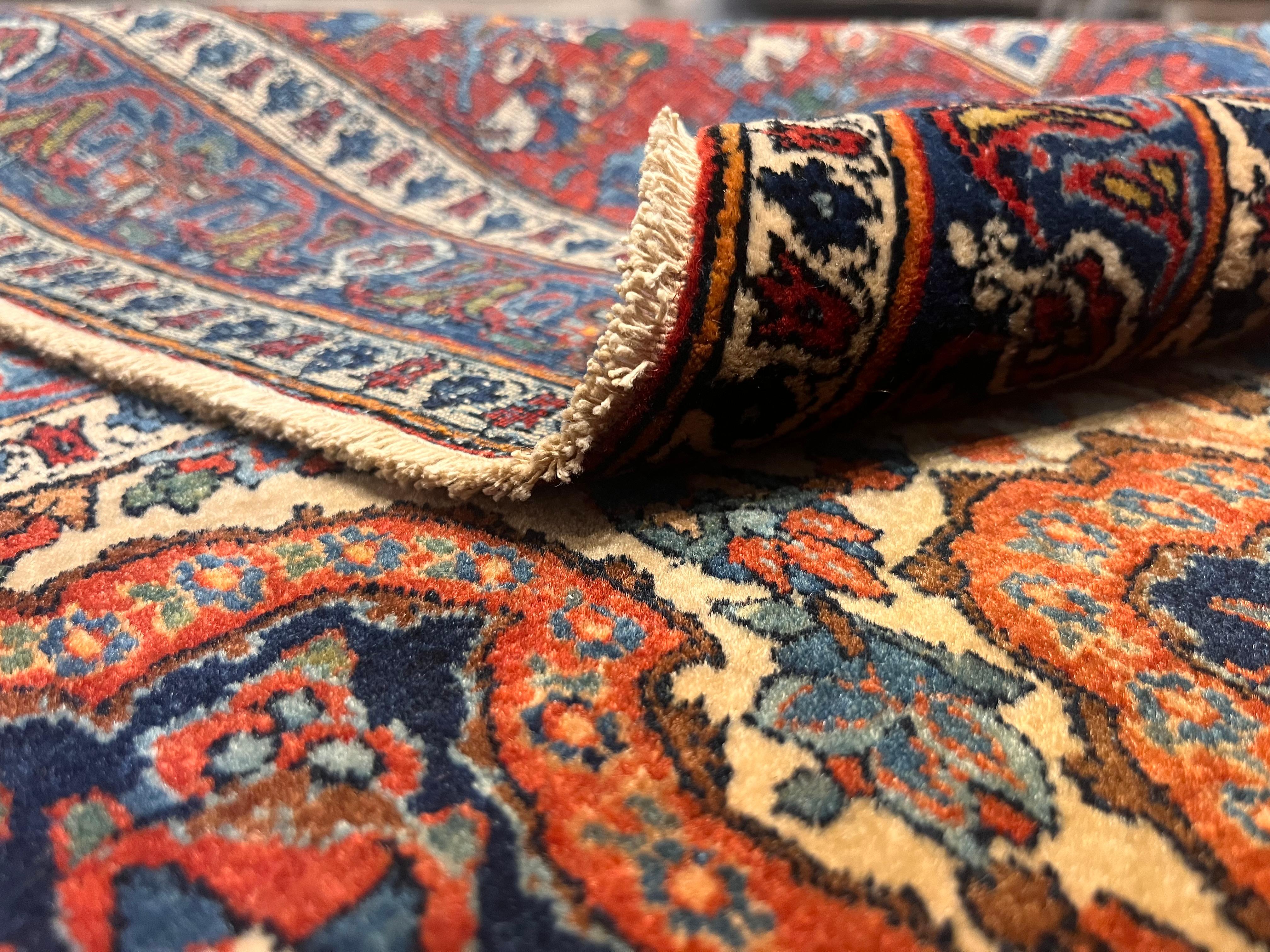 Antiker persischer Kashan Teppich 5'0