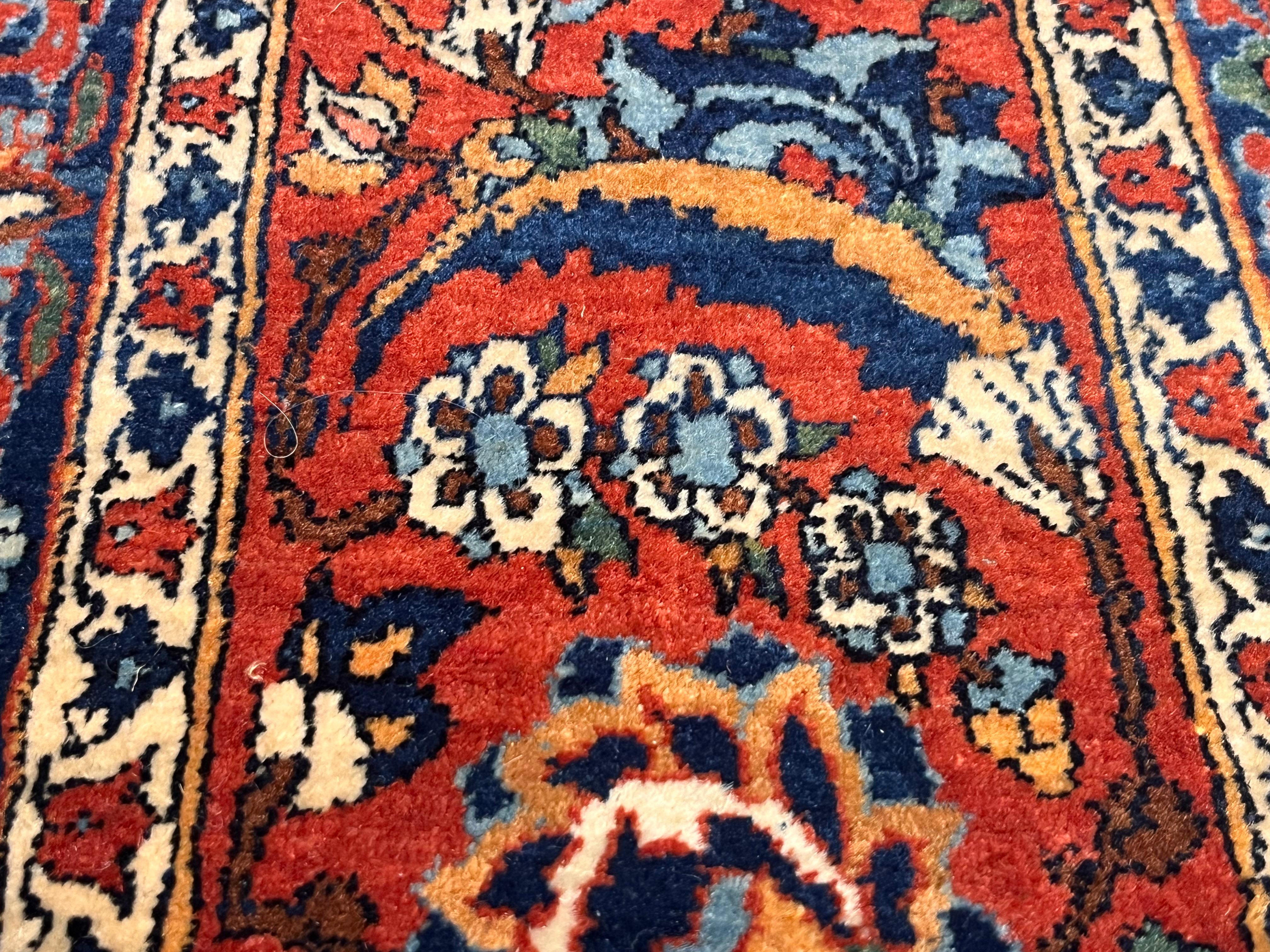 Antiker persischer Kashan Teppich 5'0