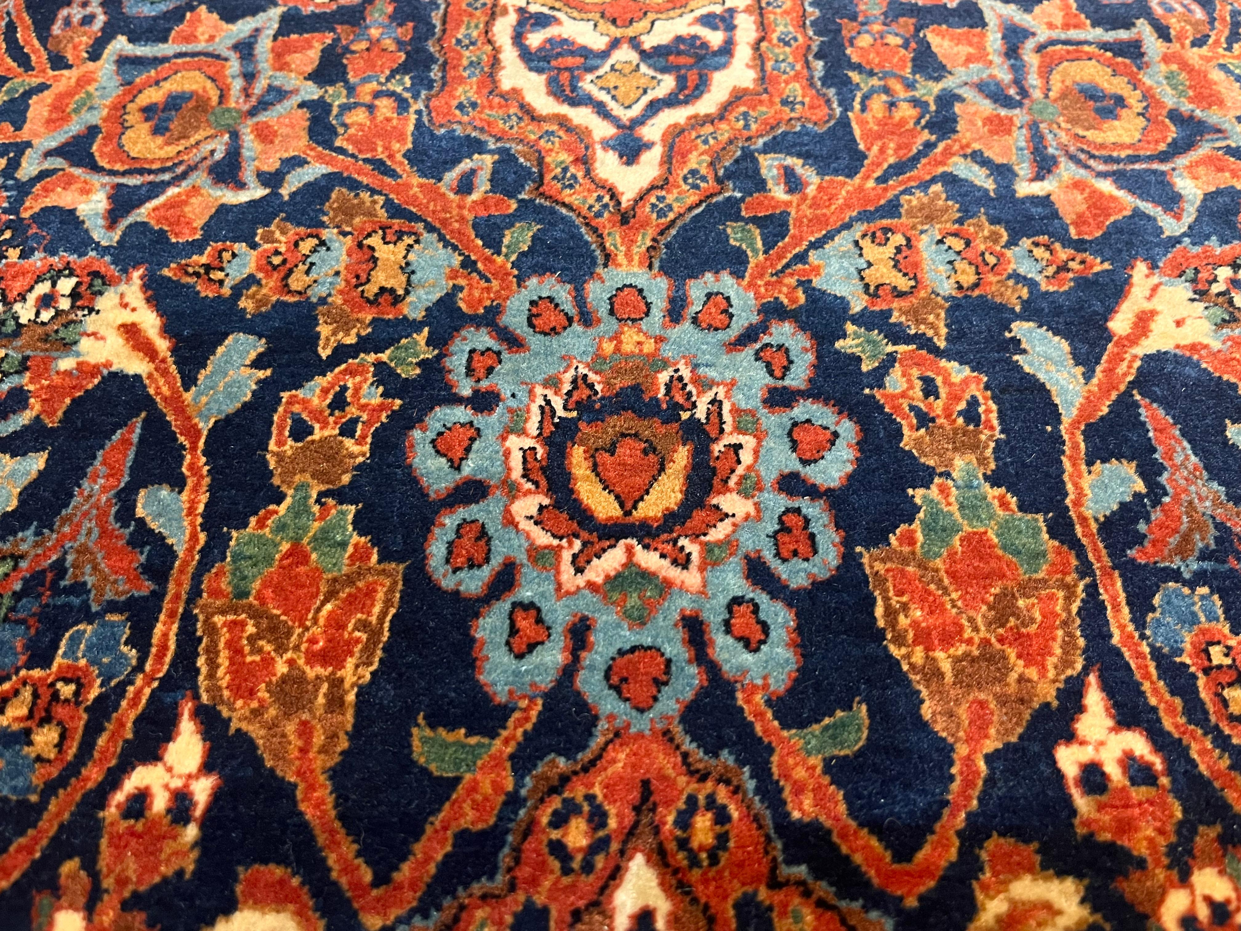 Antiker persischer Kashan Teppich 5'0