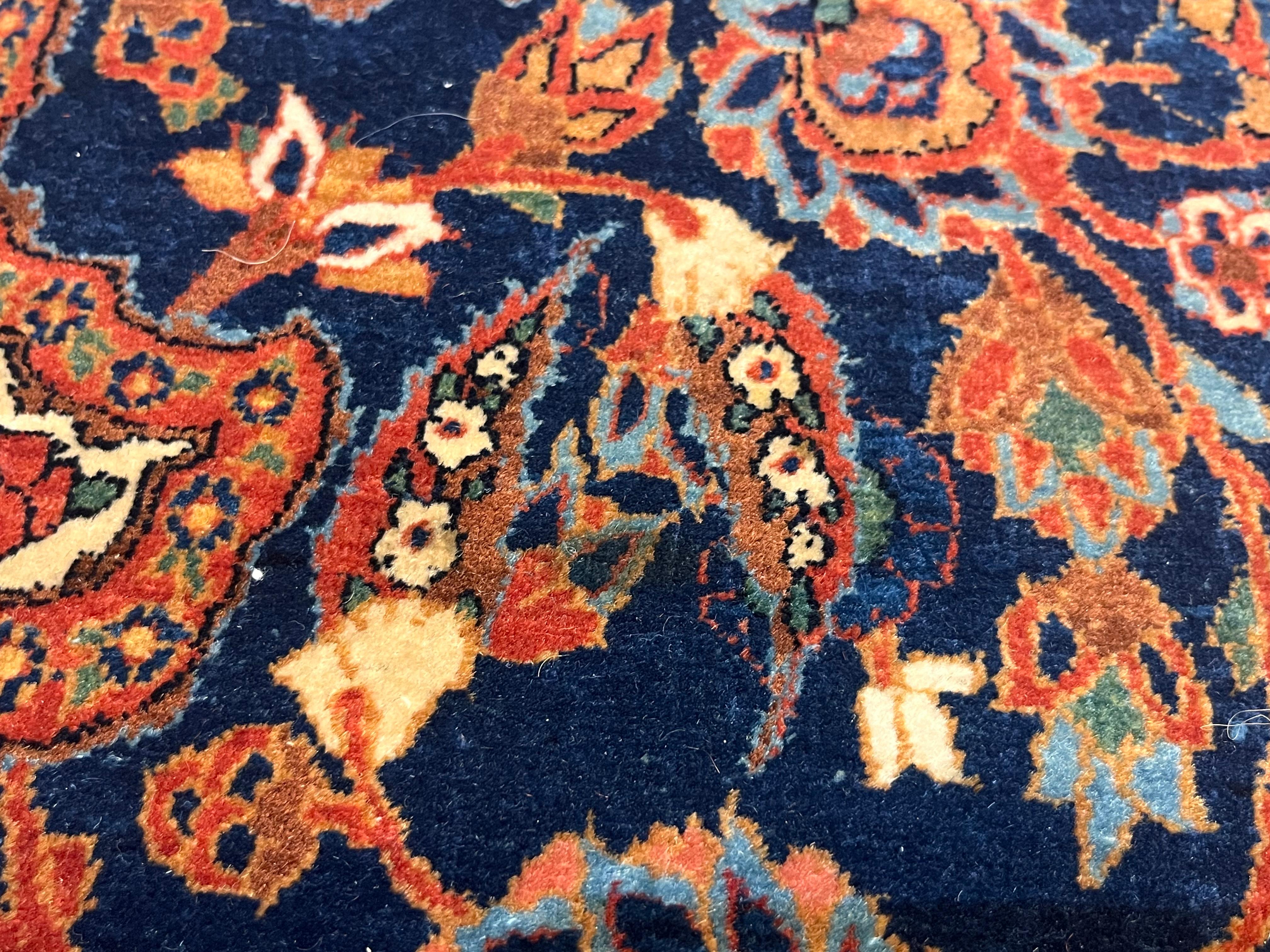 Antiker persischer Kashan Teppich 5'0