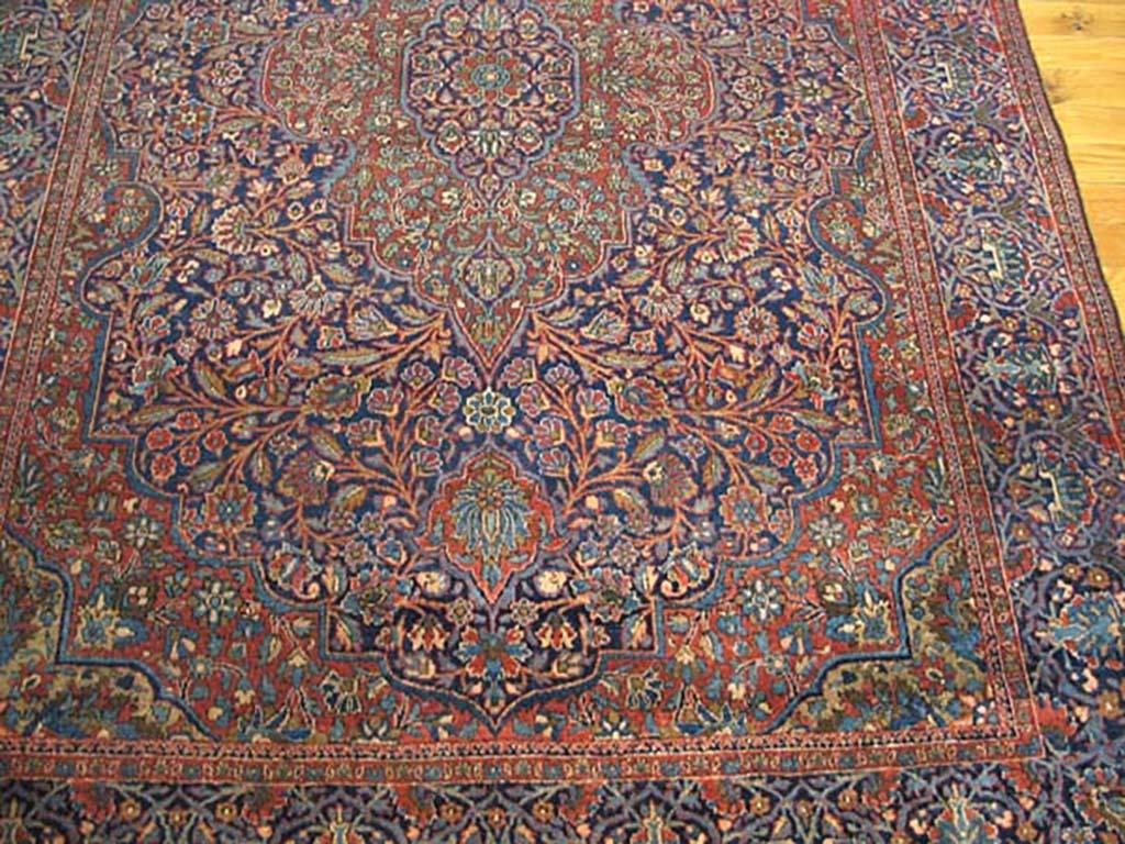Hand-Knotted Antique Persian Kashan Rug For Sale