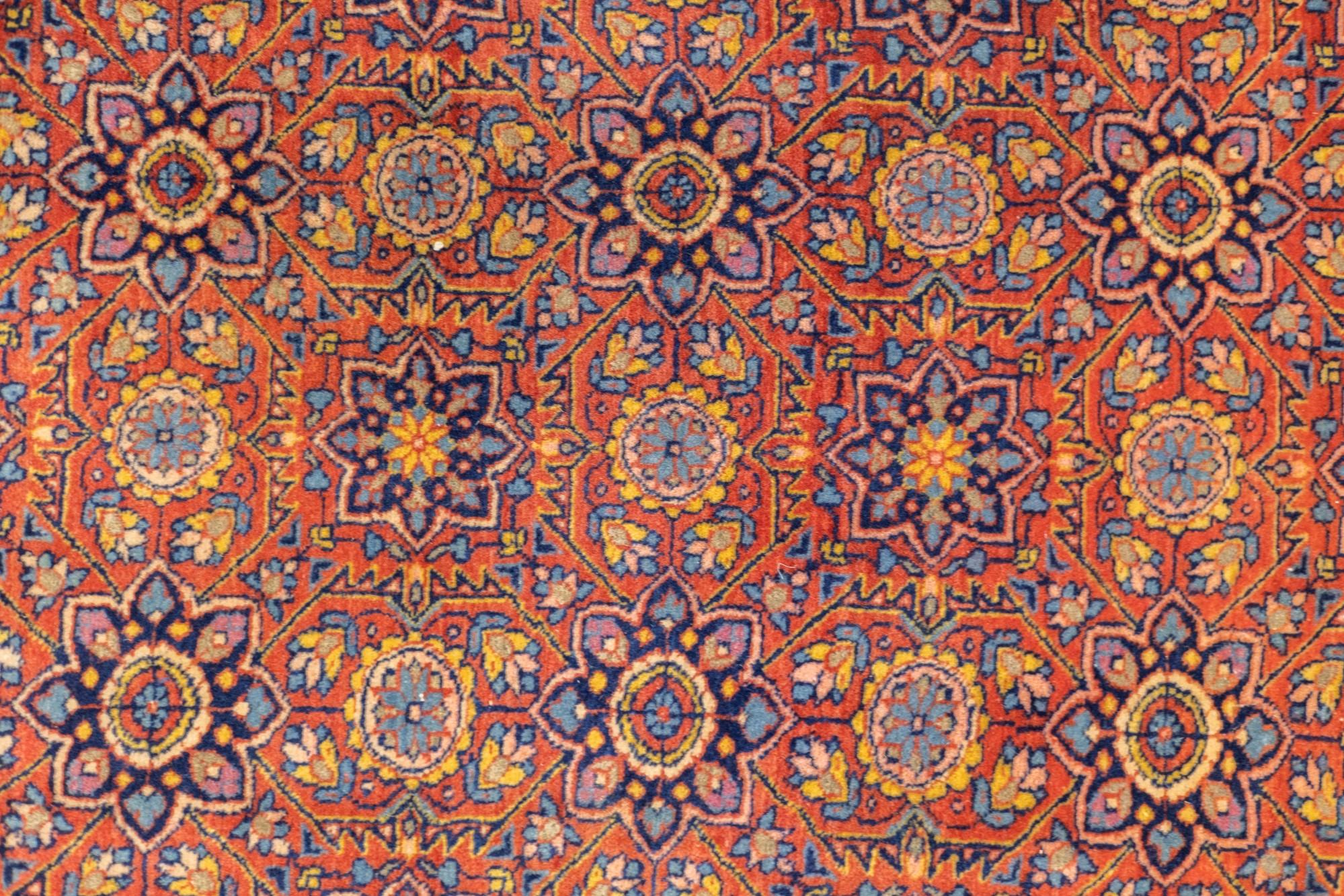 XIXe siècle Tapis persan antique Kashan 7'10