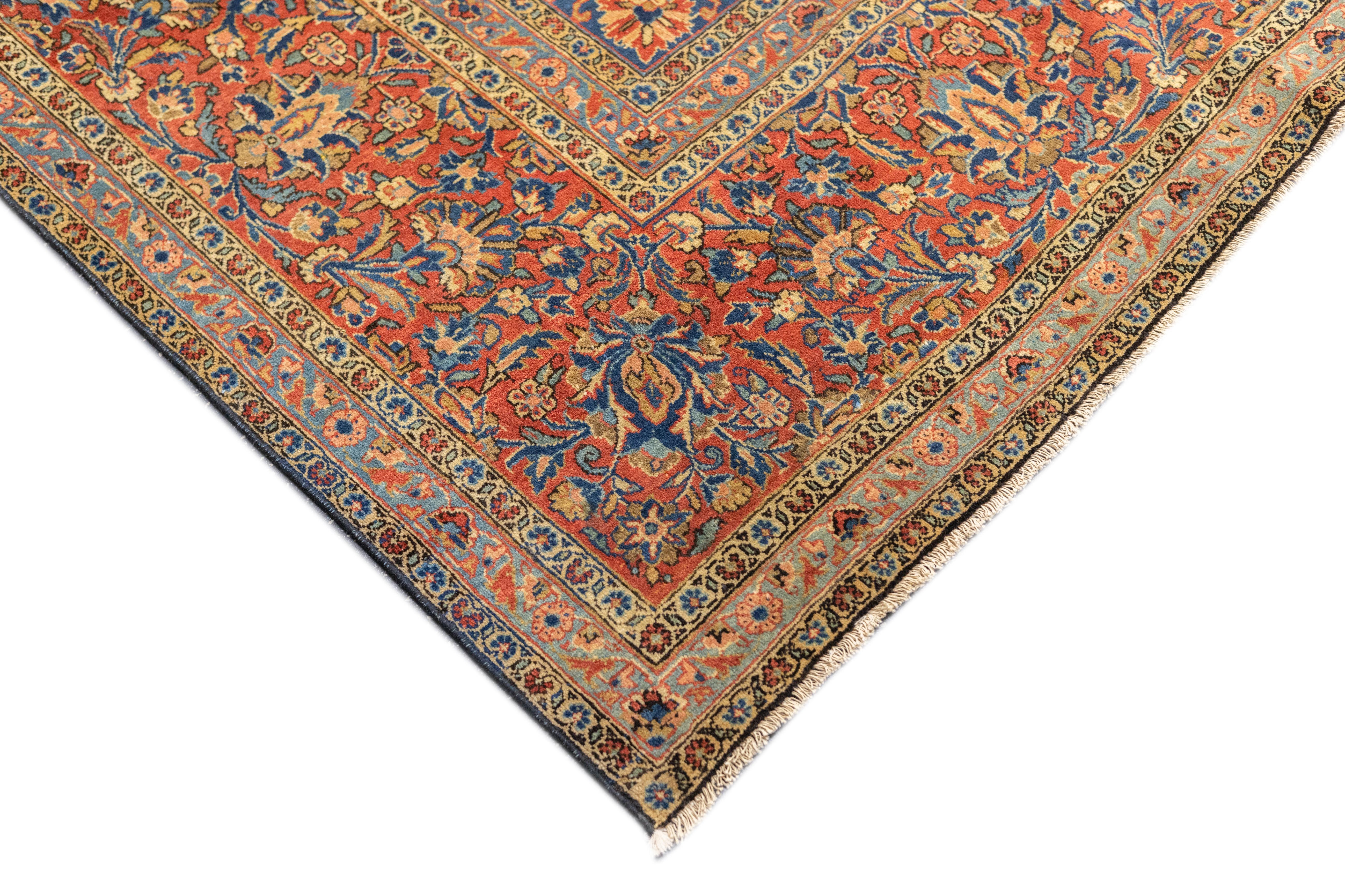 Antiker persischer Kashan-Teppich 8'5'' x 11'4'' (Persisch) im Angebot