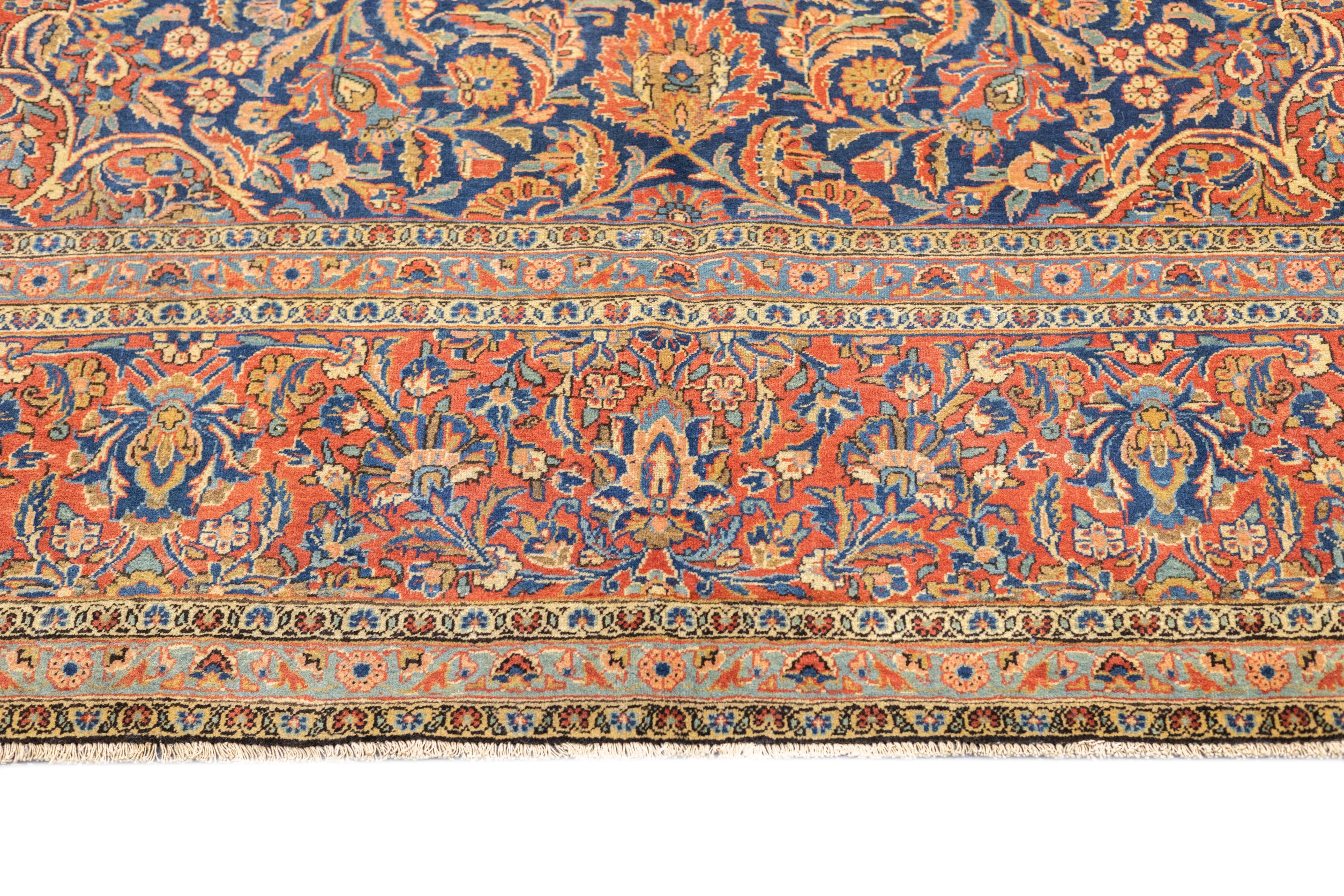 Antiker persischer Kashan-Teppich 8'5'' x 11'4'' (Handgeknüpft) im Angebot