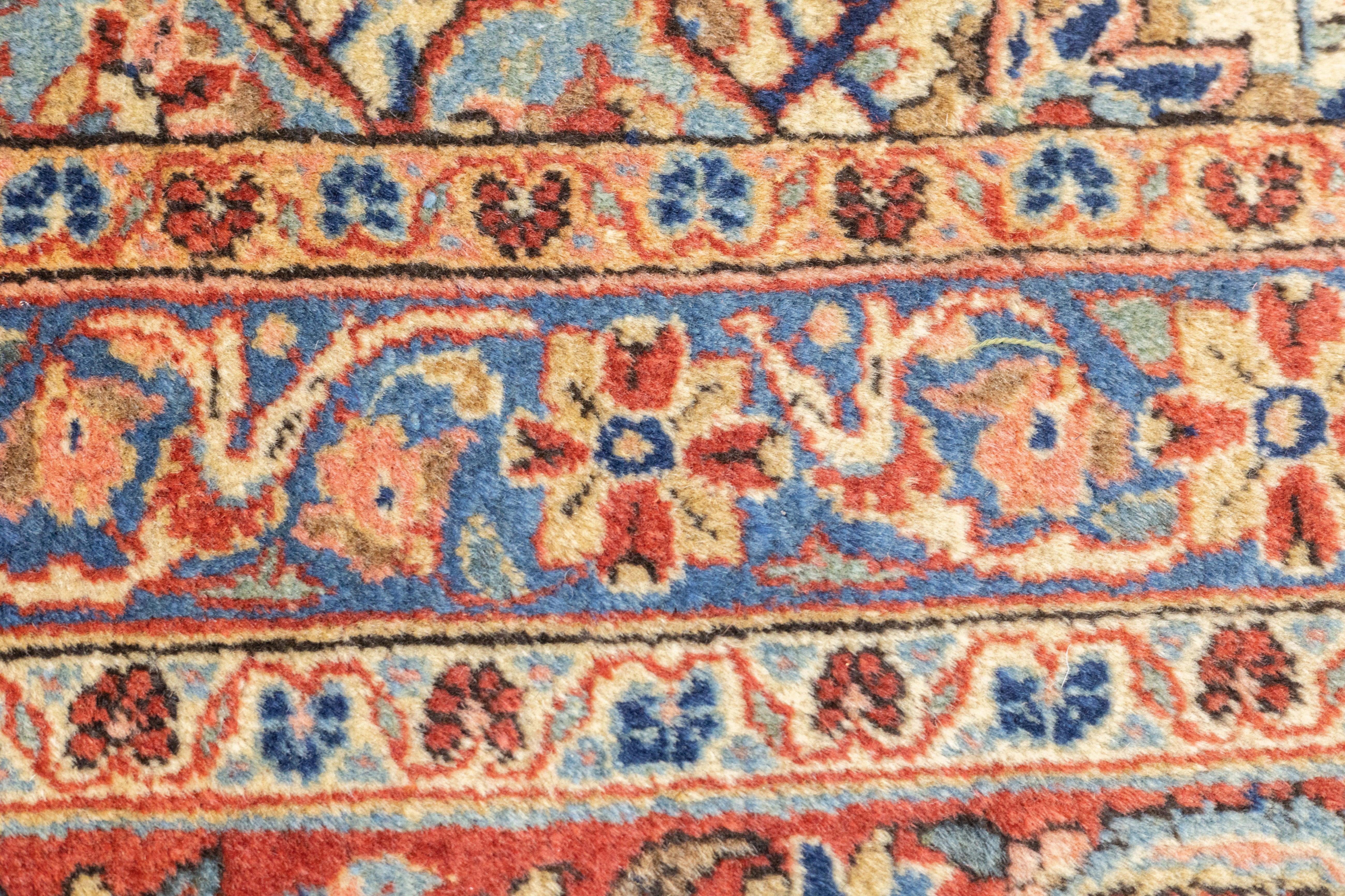 Antiker persischer Kashan-Teppich 8'8'' x 11'4'' im Angebot 2