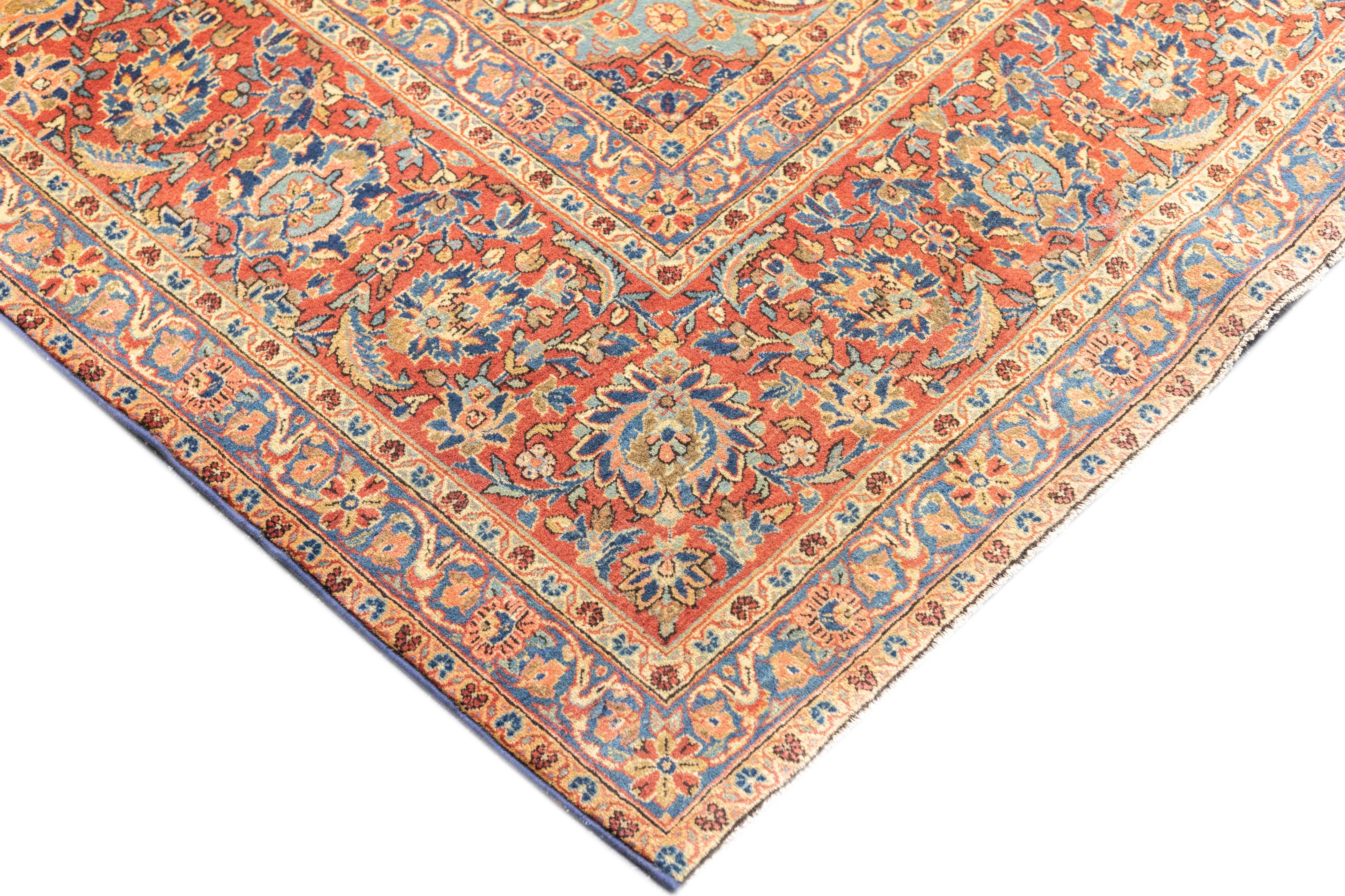 Antiker persischer Kashan-Teppich 8'8'' x 11'4'' (Persisch) im Angebot