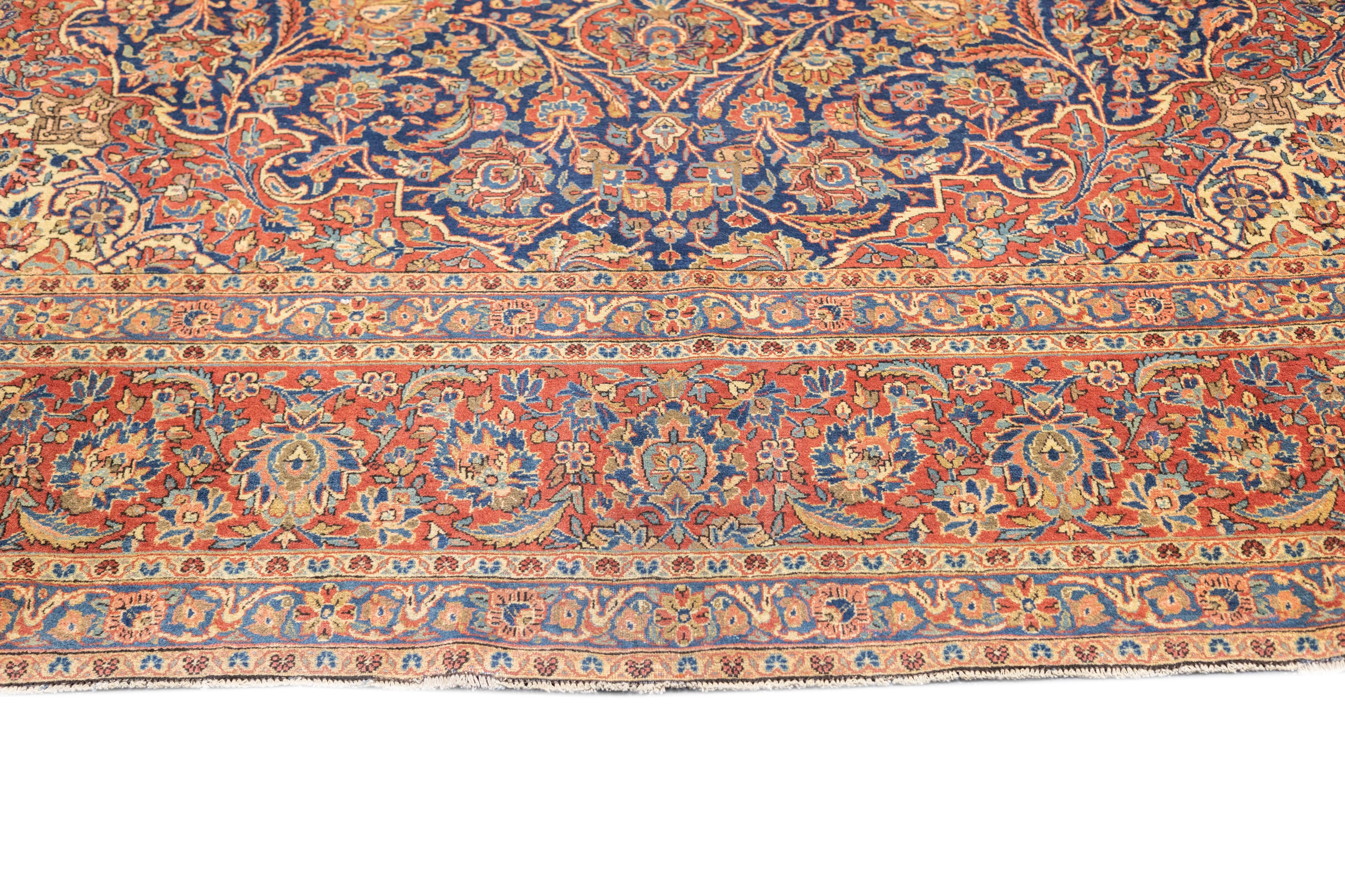 Antiker persischer Kashan-Teppich 8'8'' x 11'4'' (Handgeknüpft) im Angebot
