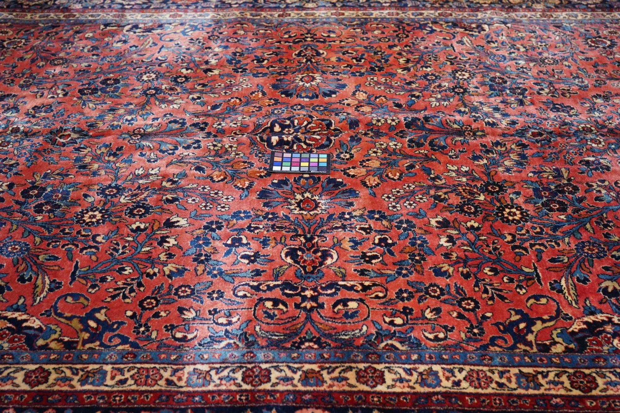 20ième siècle Tapis persan ancien Kashan 9'0'' x 14'1'' en vente