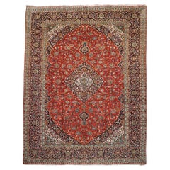 Antique Persian Kashan Rug, circa 1940