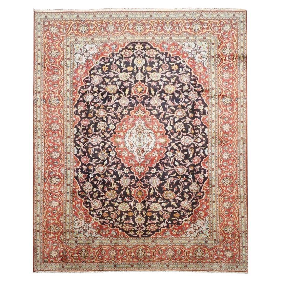 Antiker persischer Kashan-Teppich, um 1940