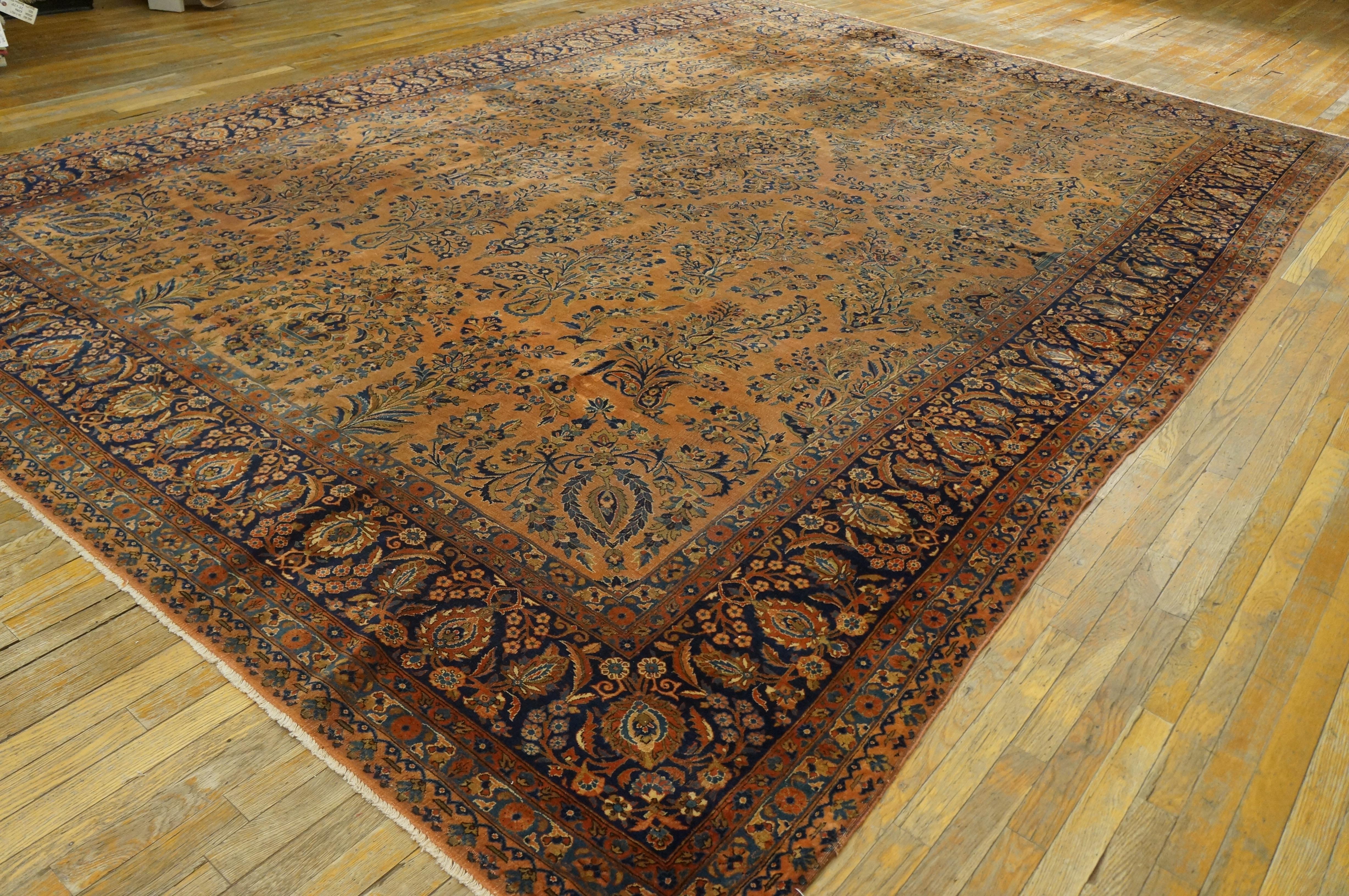 Antique Persian Kashan rug, size: 10'0