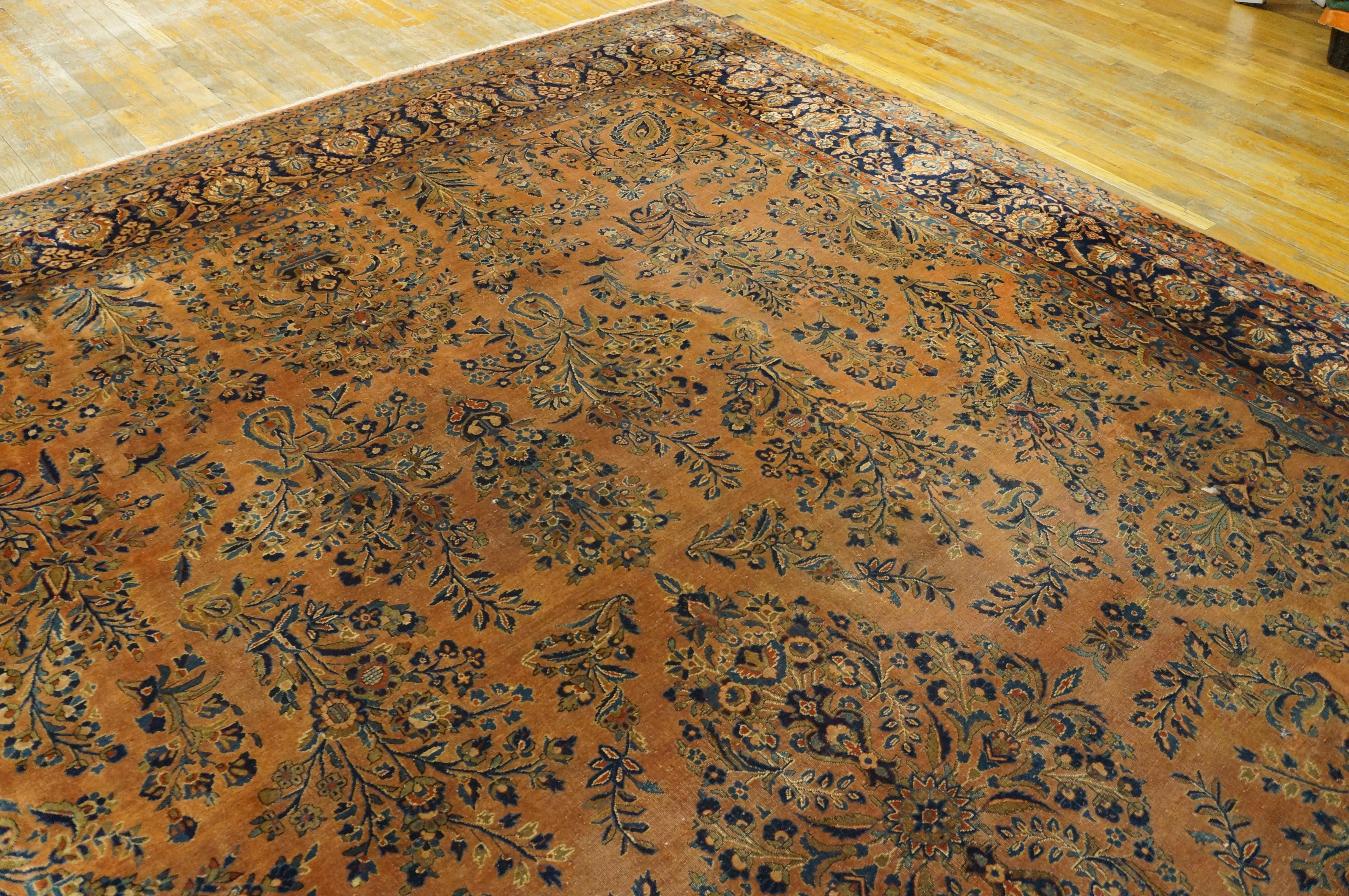 Hand-Knotted Antique Persian Kashan Rug
