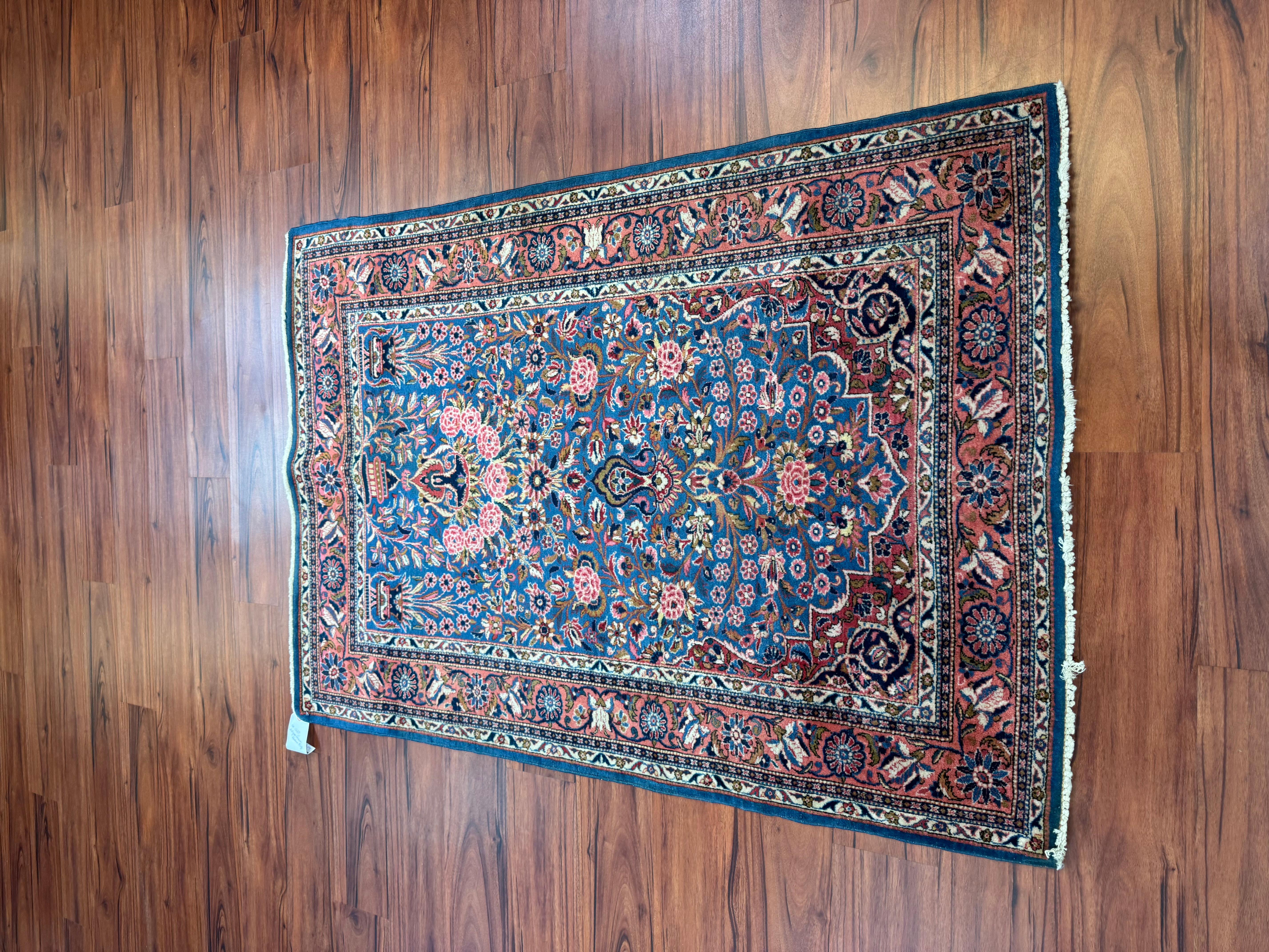 Hand-Woven Antique Persian Kashan Rug  For Sale