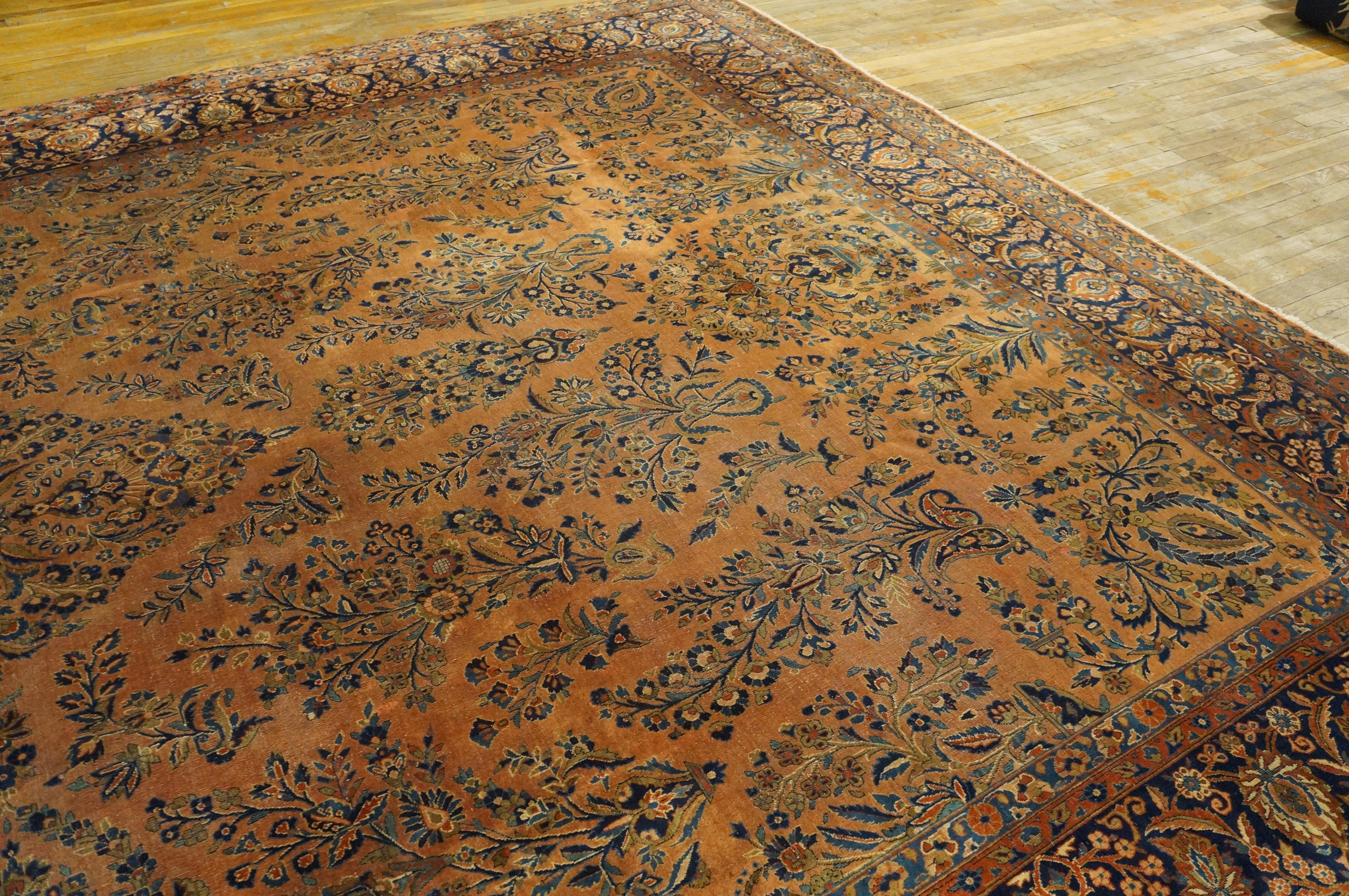Wool Antique Persian Kashan Rug