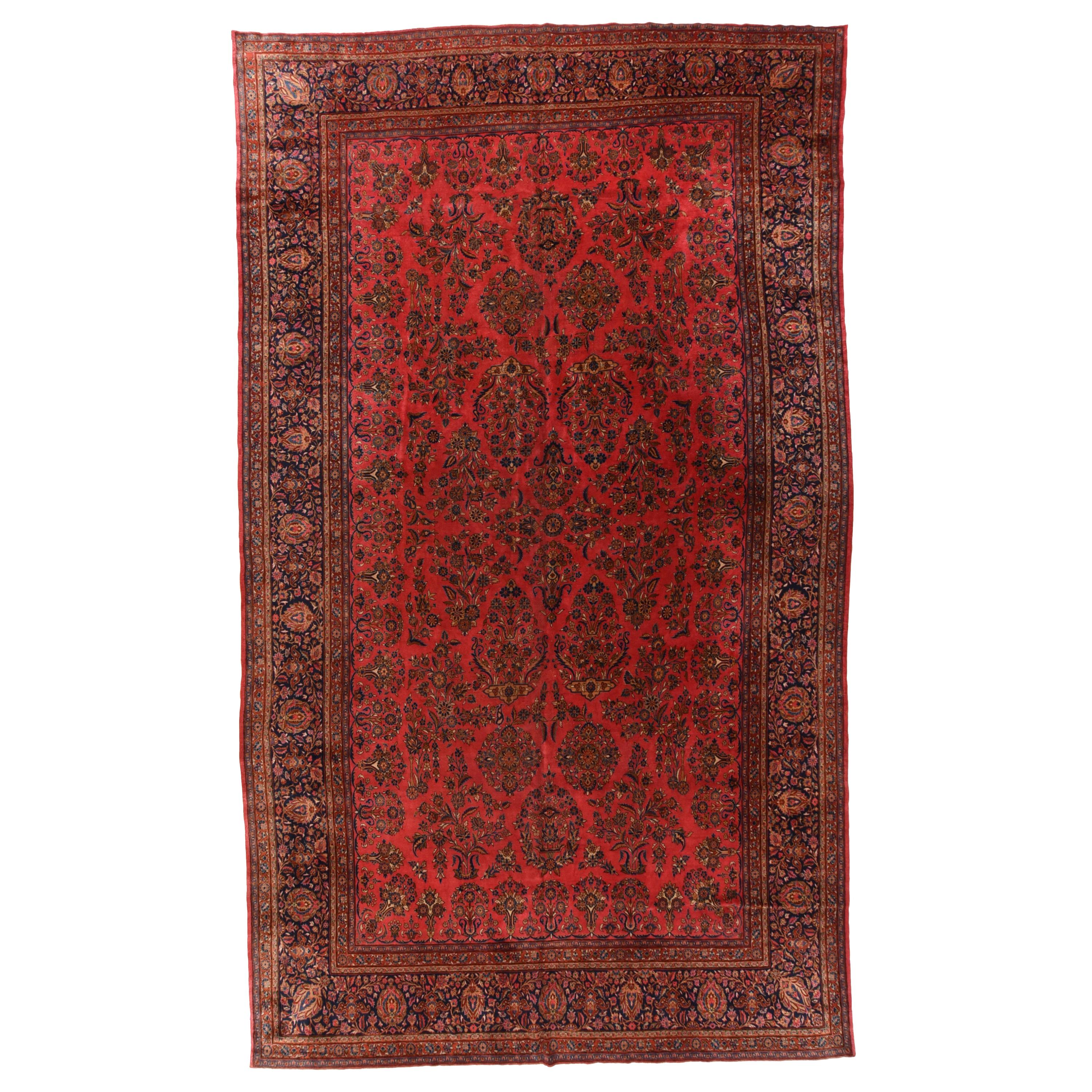 Antique Persian Kashan Area Rug For Sale