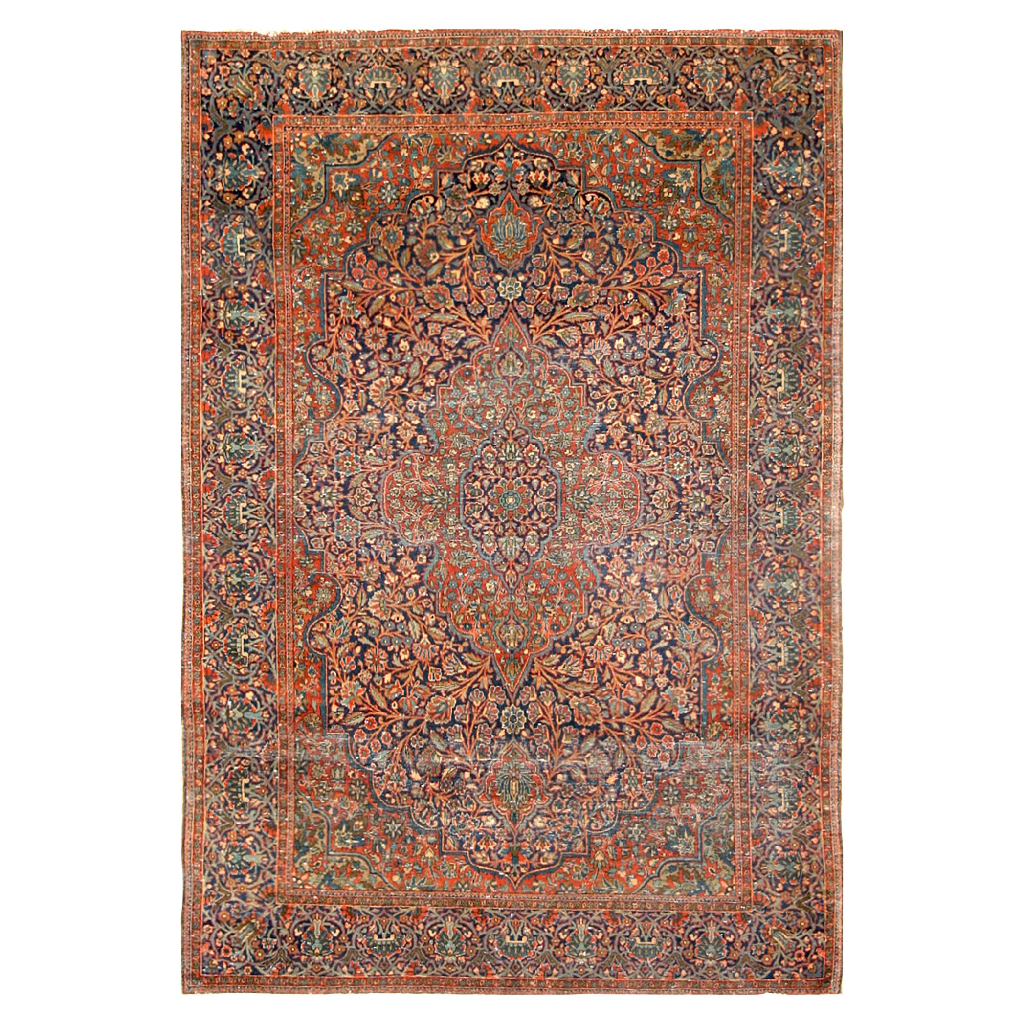 Antique Persian Kashan Rug For Sale