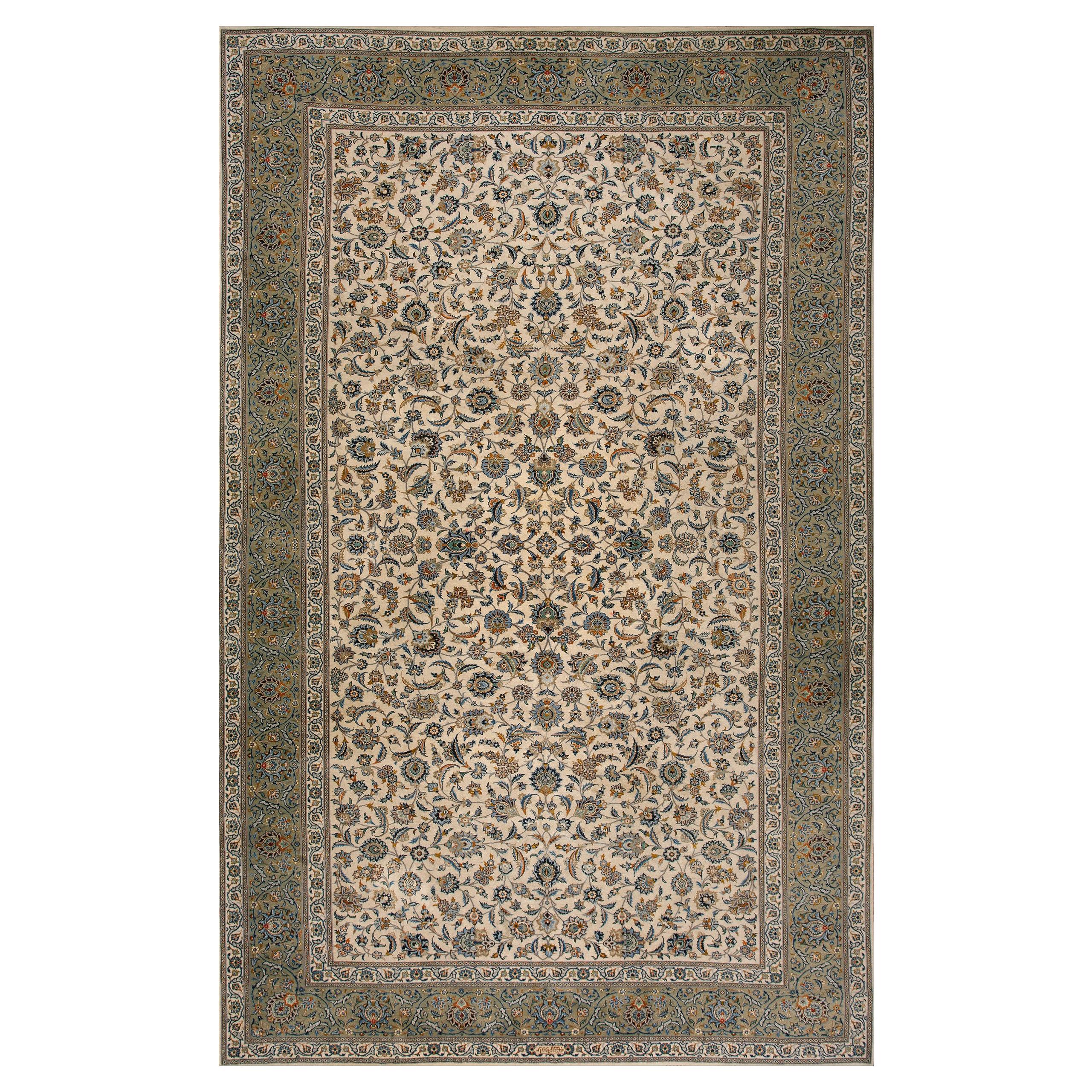 Tappeto persiano Kashan della metà del 20° secolo ( 10' x 16' - 305 x 488 )