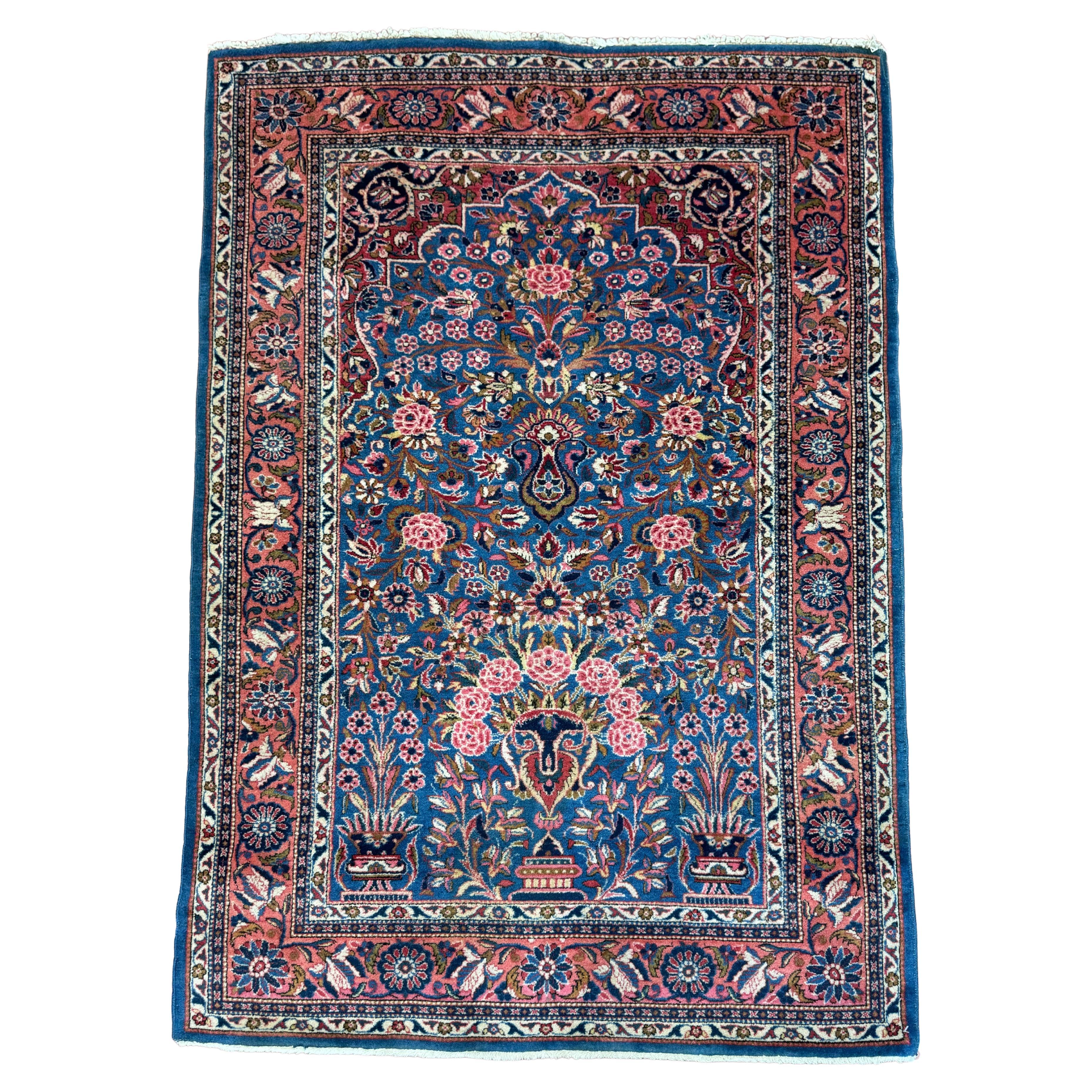 Antique Persian Kashan Rug 