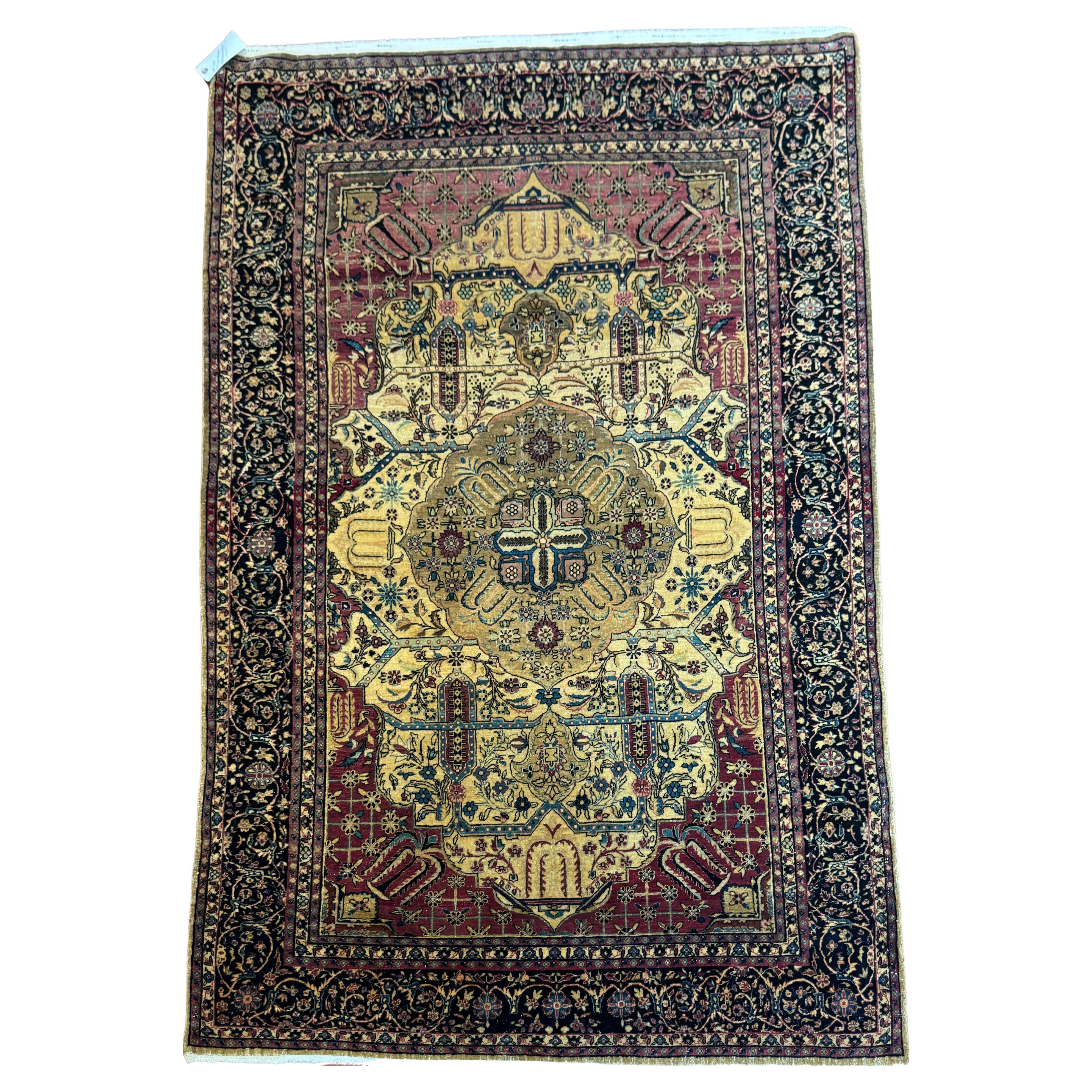 Antique Persian Kashan Rug For Sale