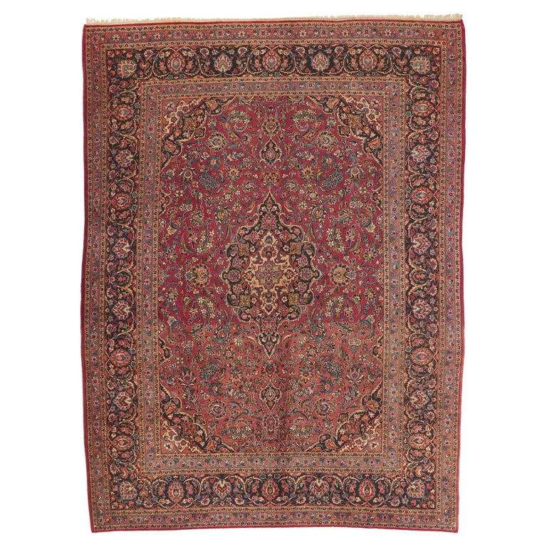 Antique Persian Kashan Rug For Sale at 1stDibs