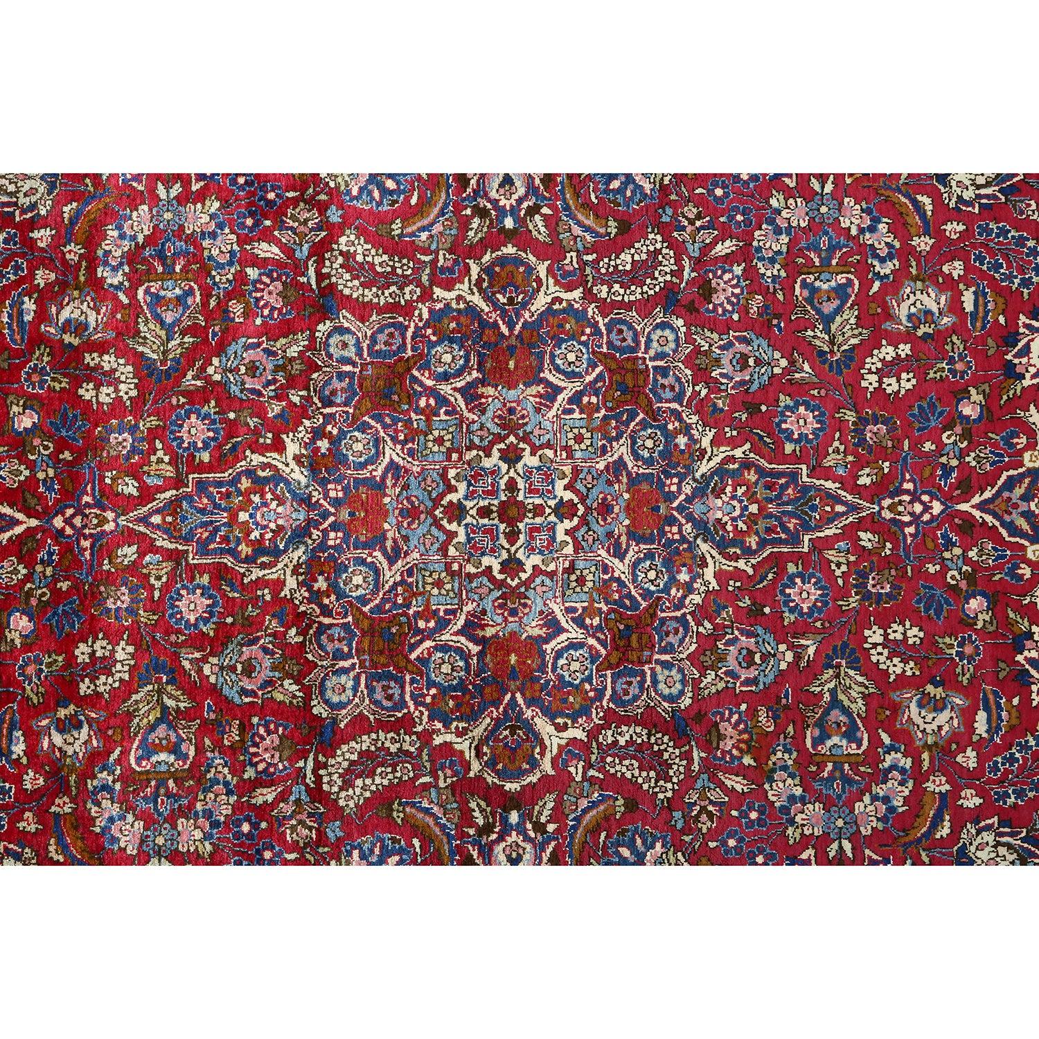 Annodato a mano Antico tappeto persiano Kashan in seta 6'10 x 4'2 in vendita