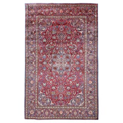 Antique Persian Kashan Rug in Silk 6'10 x 4'2