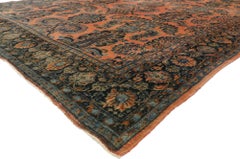 Antique Persian Kashan Rug, Rustic Charm Meets Victorian Elegance