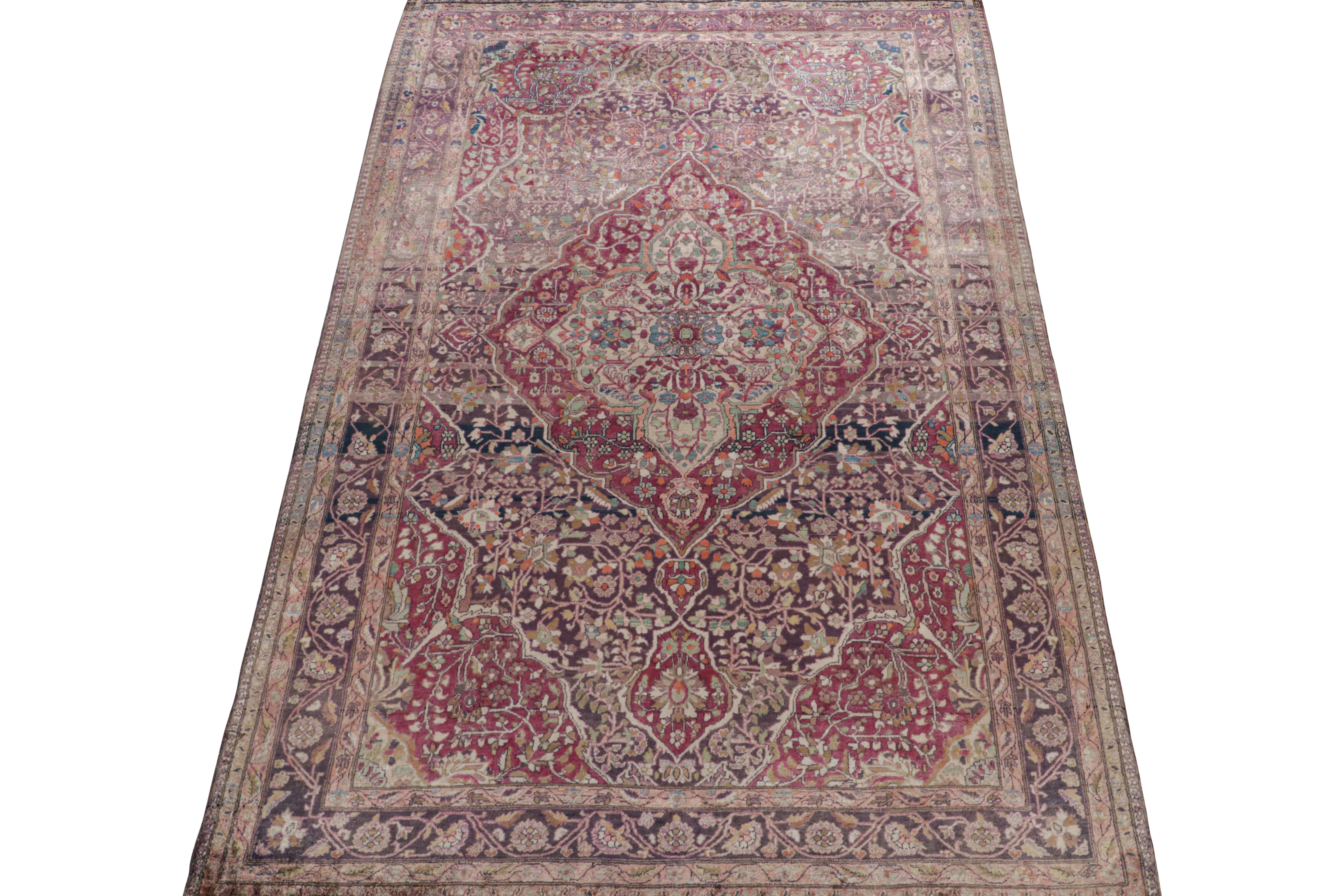 Hand-Knotted Antique Persian Kashan Rug with Medallion and Floral Patterns, from Rug & Kilim For Sale