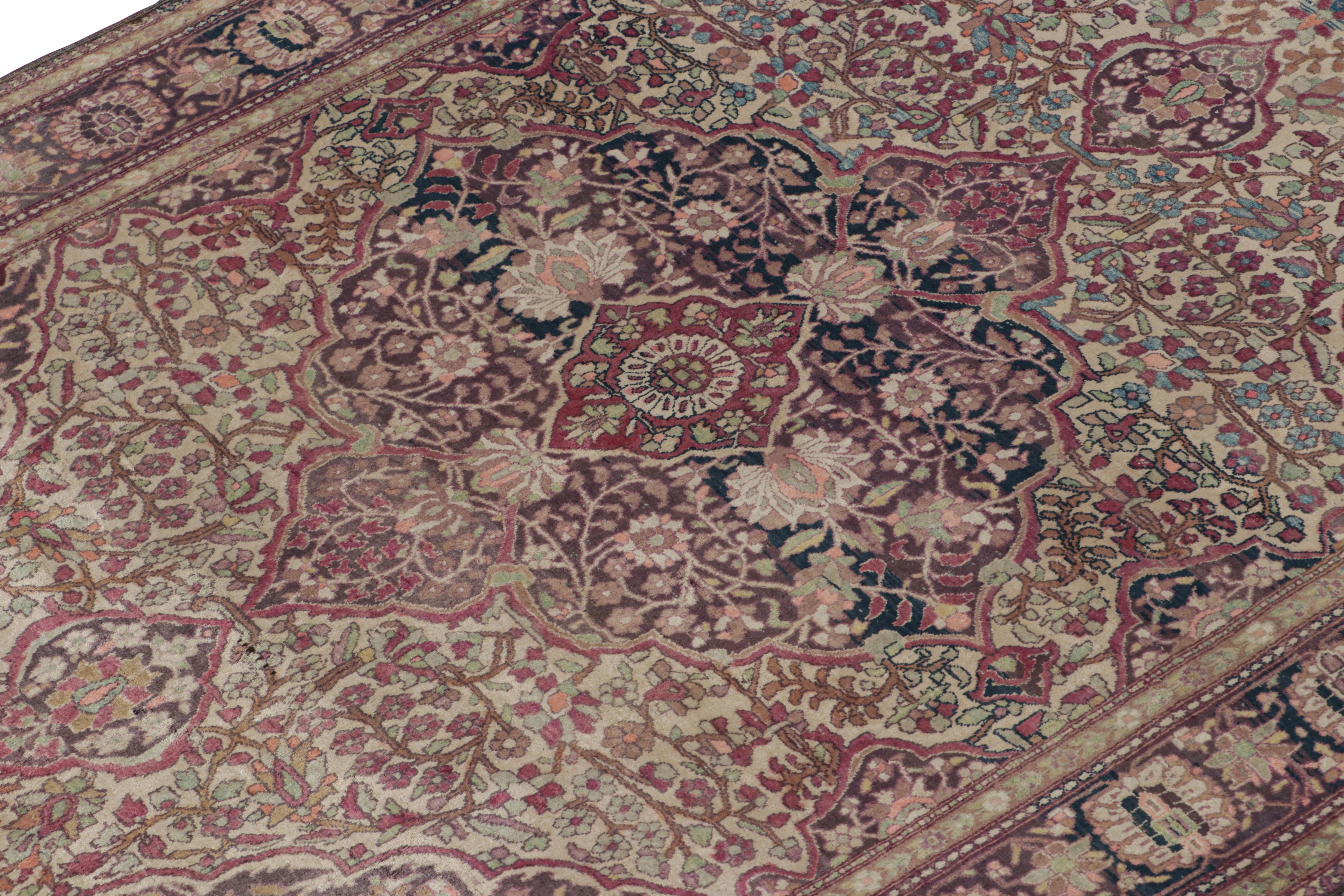 Antique Persian Kashan Rug with Medallion and Floral Patterns, from Rug & Kilim In Good Condition For Sale In Long Island City, NY