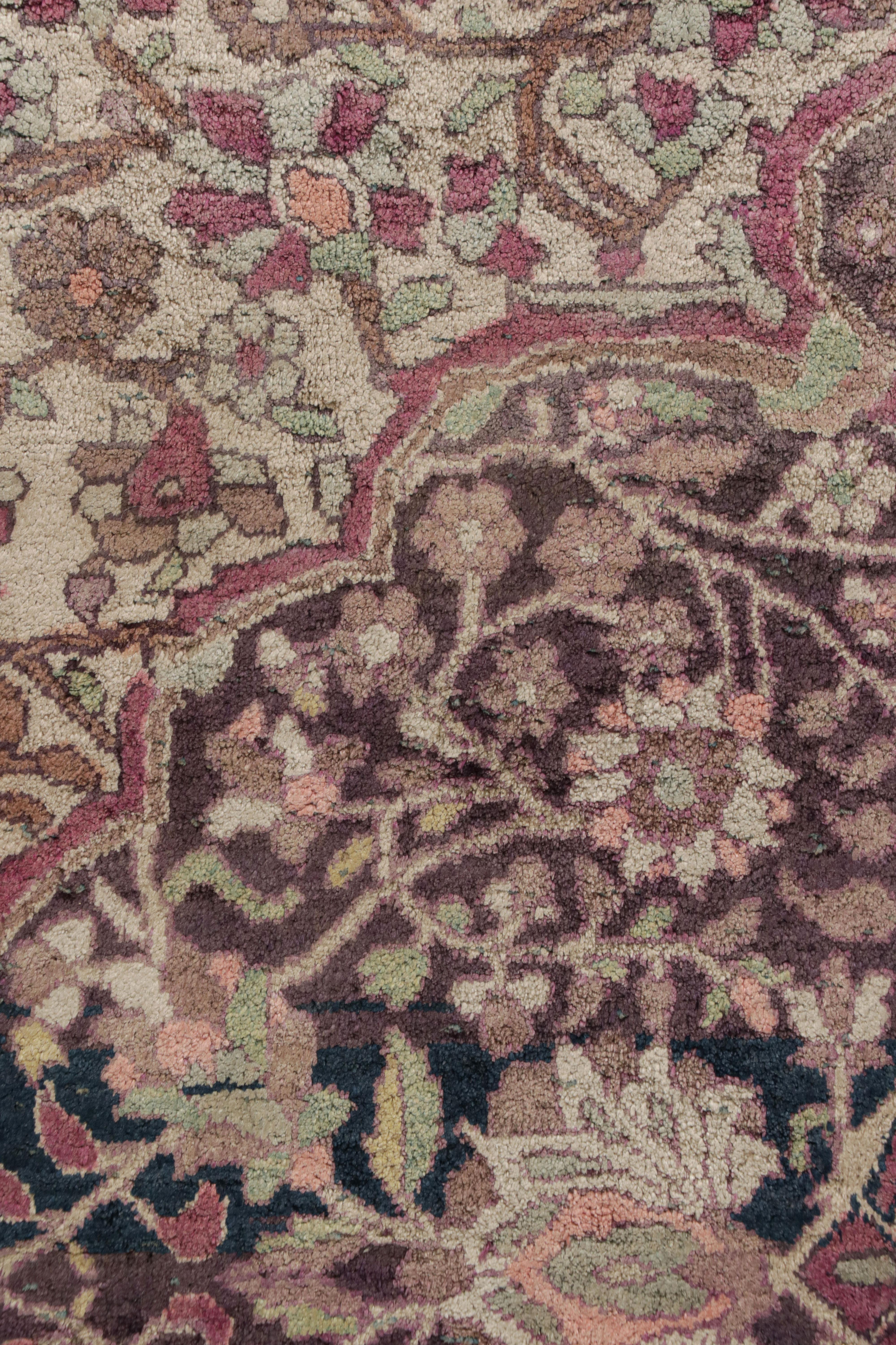Mid-17th Century Antique Persian Kashan Rug with Medallion and Floral Patterns, from Rug & Kilim For Sale