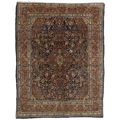 Antique Persian Kashan Rug with Traditional Old World Style in Warm Colors