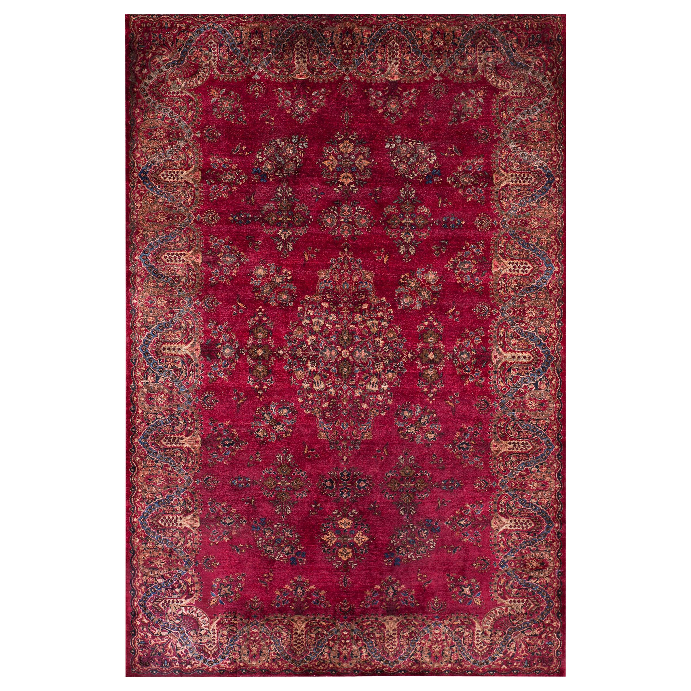 Antique Persian Silk Kashan Carpet For Sale