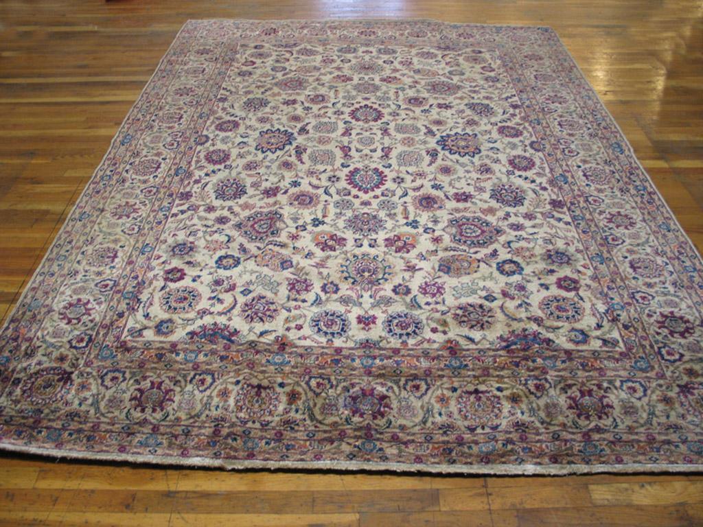 Antique Persian  Kashan Silk Rug In Good Condition For Sale In New York, NY