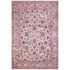 Antique Persian  Kashan Silk Rug