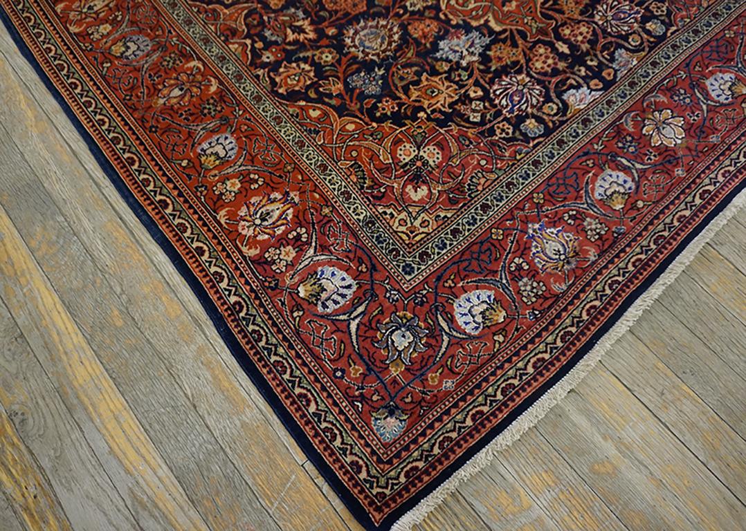 Persischer Kashan-Teppich aus Seide und Wolle aus dem frühen 20. Jahrhundert ( 4'4