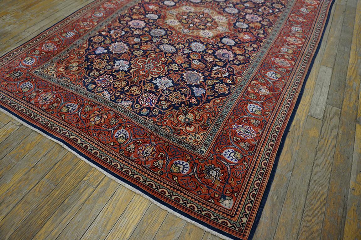 Persischer Kashan-Teppich aus Seide und Wolle aus dem frühen 20. Jahrhundert ( 4'4