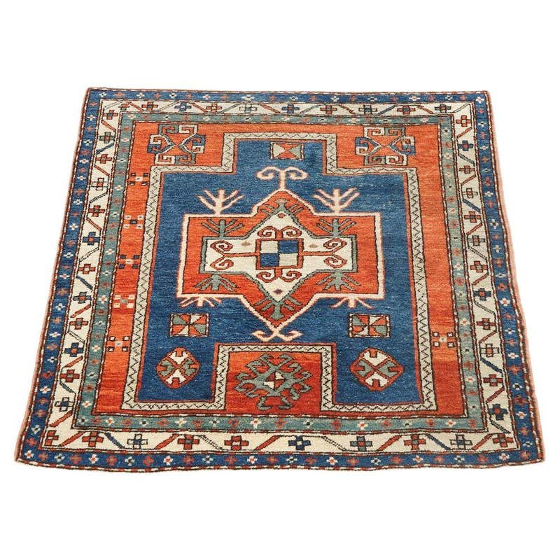 Caucasian Shirvan Kuba Perepedil Persian Rug, Stylized Rams Horns ...