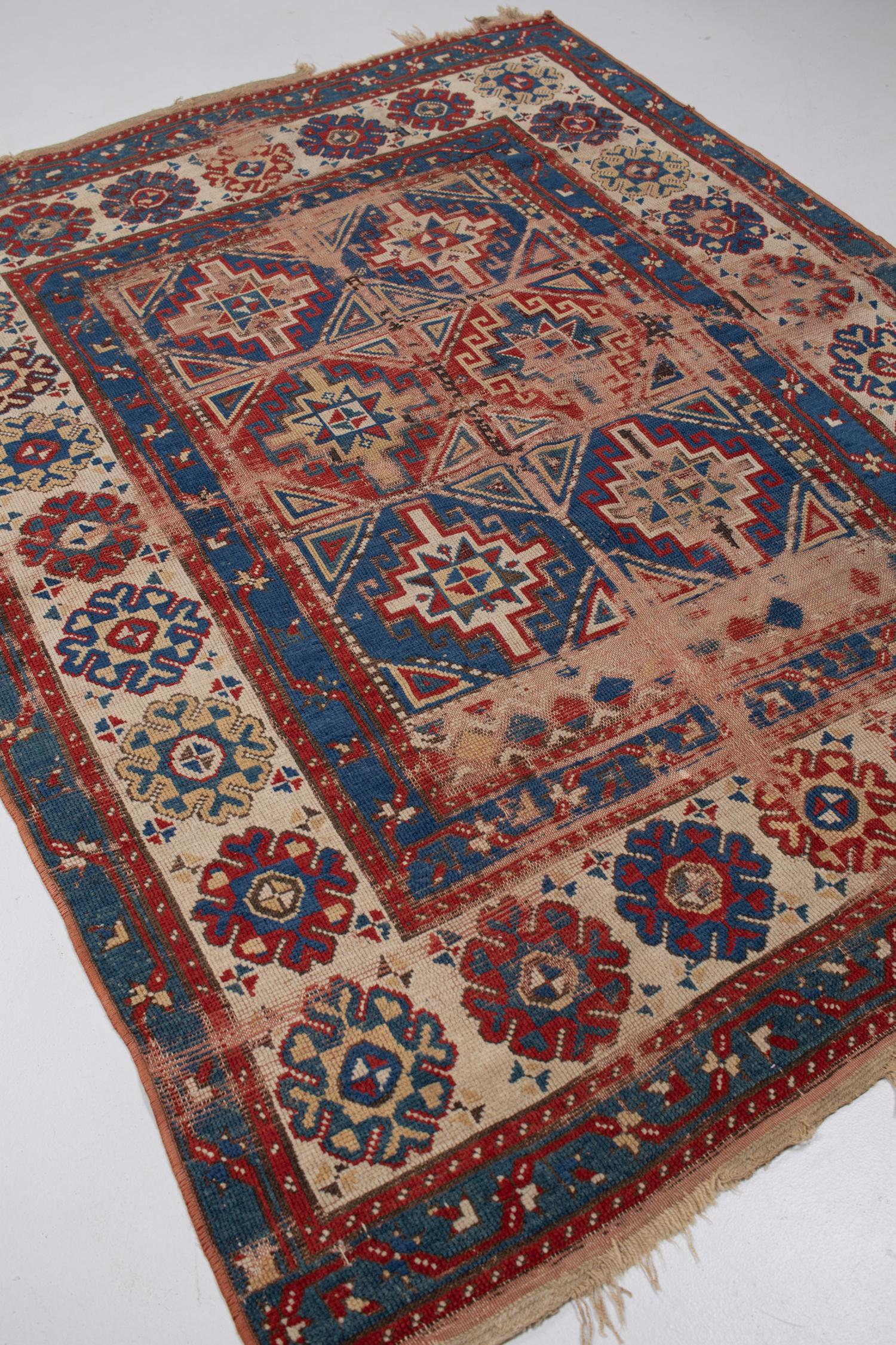 20th Century Antique Persian Kazak Rug For Sale