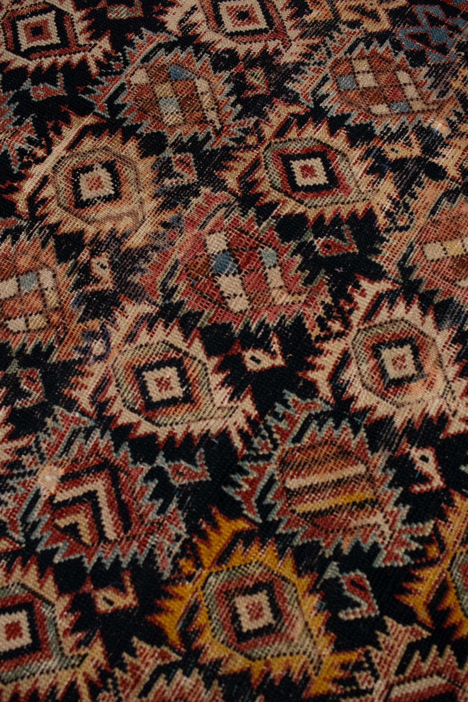 Wool Antique Persian Kazak Rug For Sale