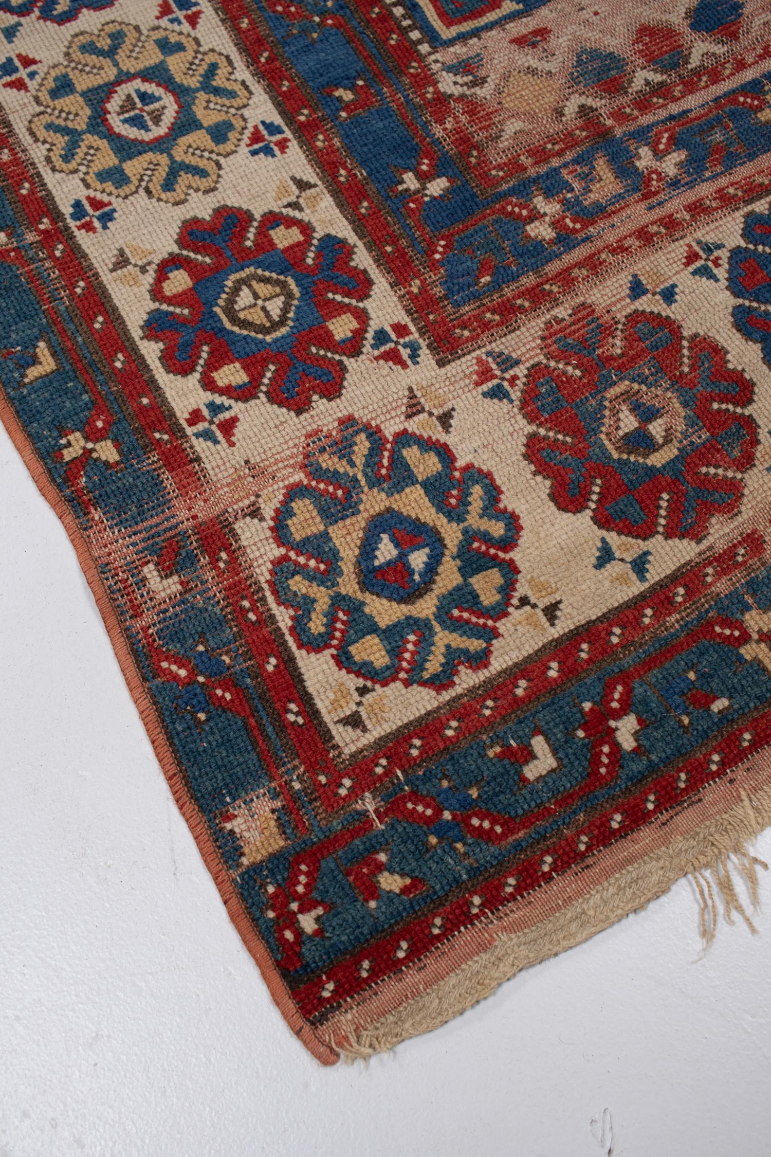 Wool Antique Persian Kazak Rug For Sale