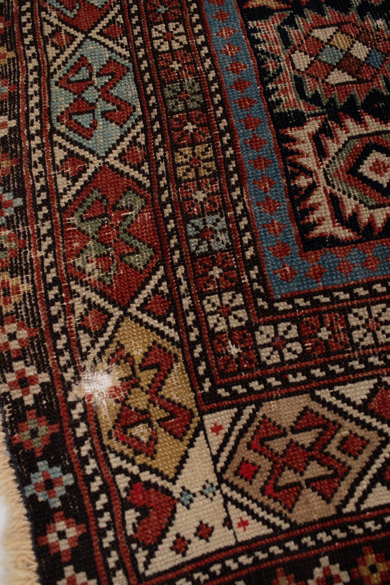 Antique Persian Kazak Rug For Sale 1