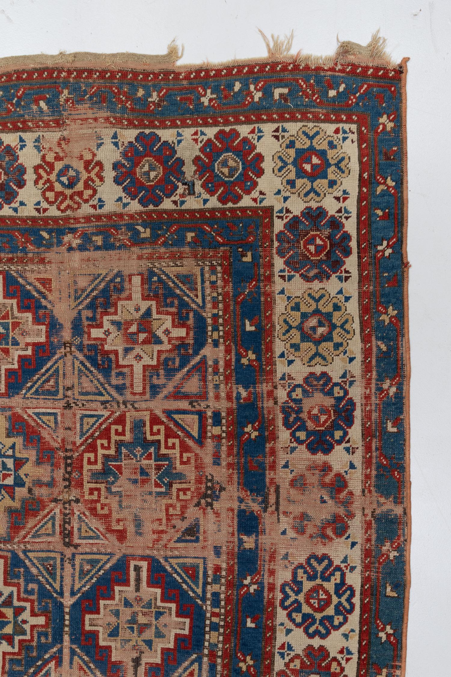 Antique Persian Kazak Rug For Sale 2