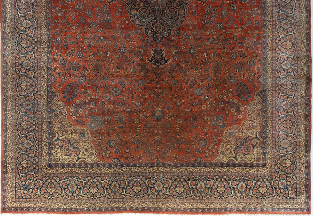 Tapis persan ancien Kazvin, vers 1900 12'8 x 17'8 Excellent état - En vente à Secaucus, NJ
