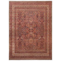 Antique Persian Kerman Area Rug. 10 ft 10 in x 14 ft 4 in