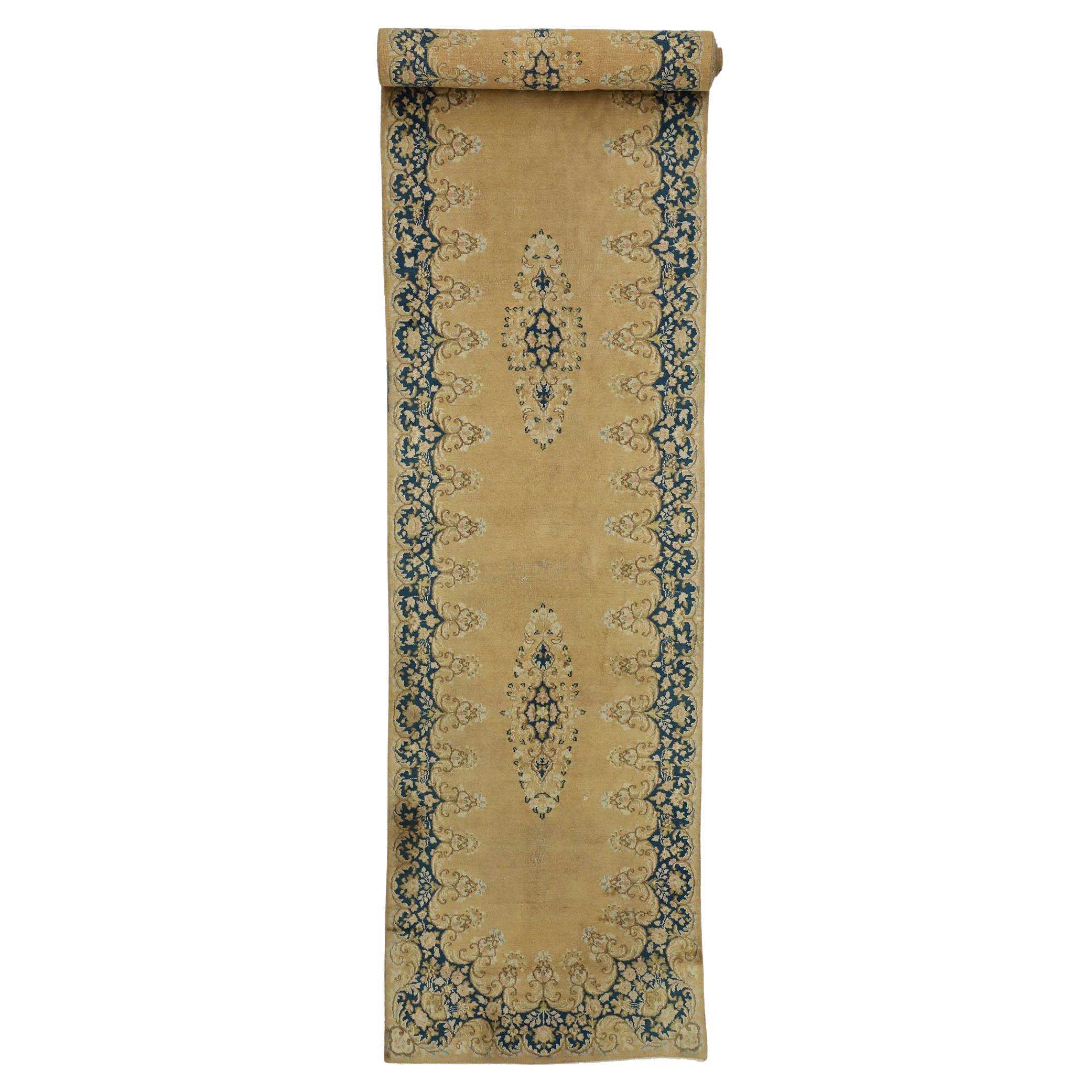 Antiker persischer Kerman-Teppich, 03'03 x 17'06